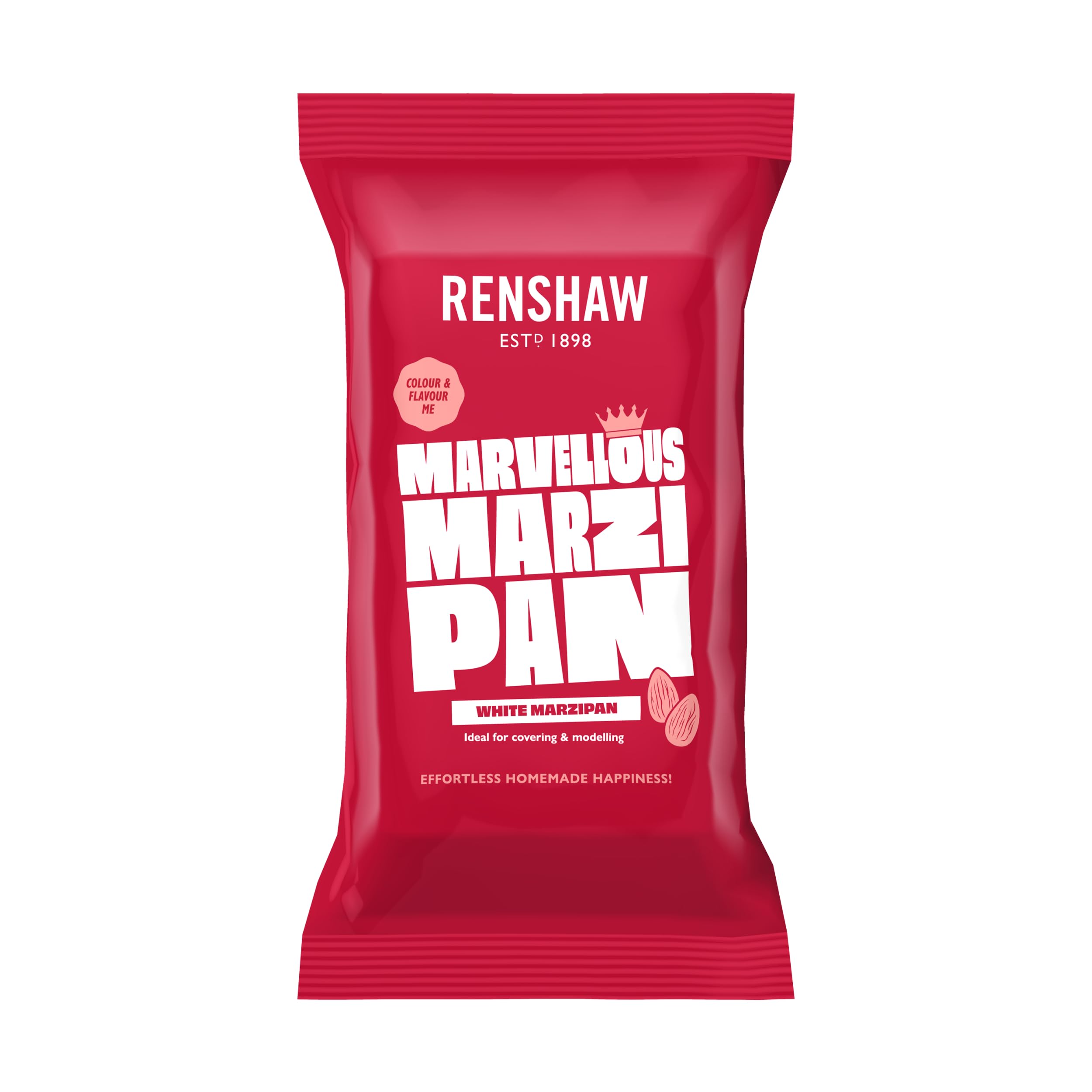 Renshaw Ready Rolled White Marzipan Disc 500g for 8" Cake Covering 1