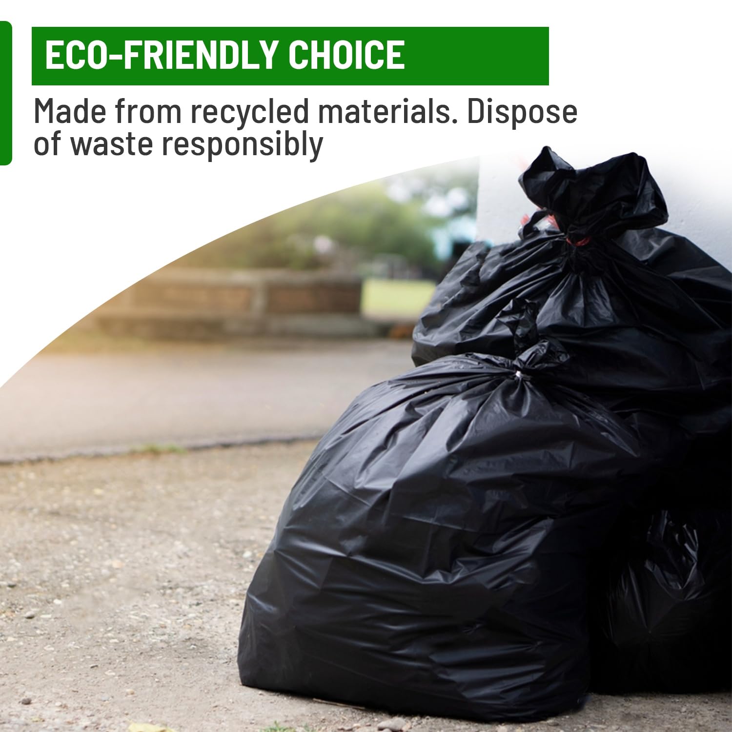 Delka Heavy Duty Black Bin Bags – 50L Capacity, 25 Micron Thick, Leak-Proof – Pack of 50 12