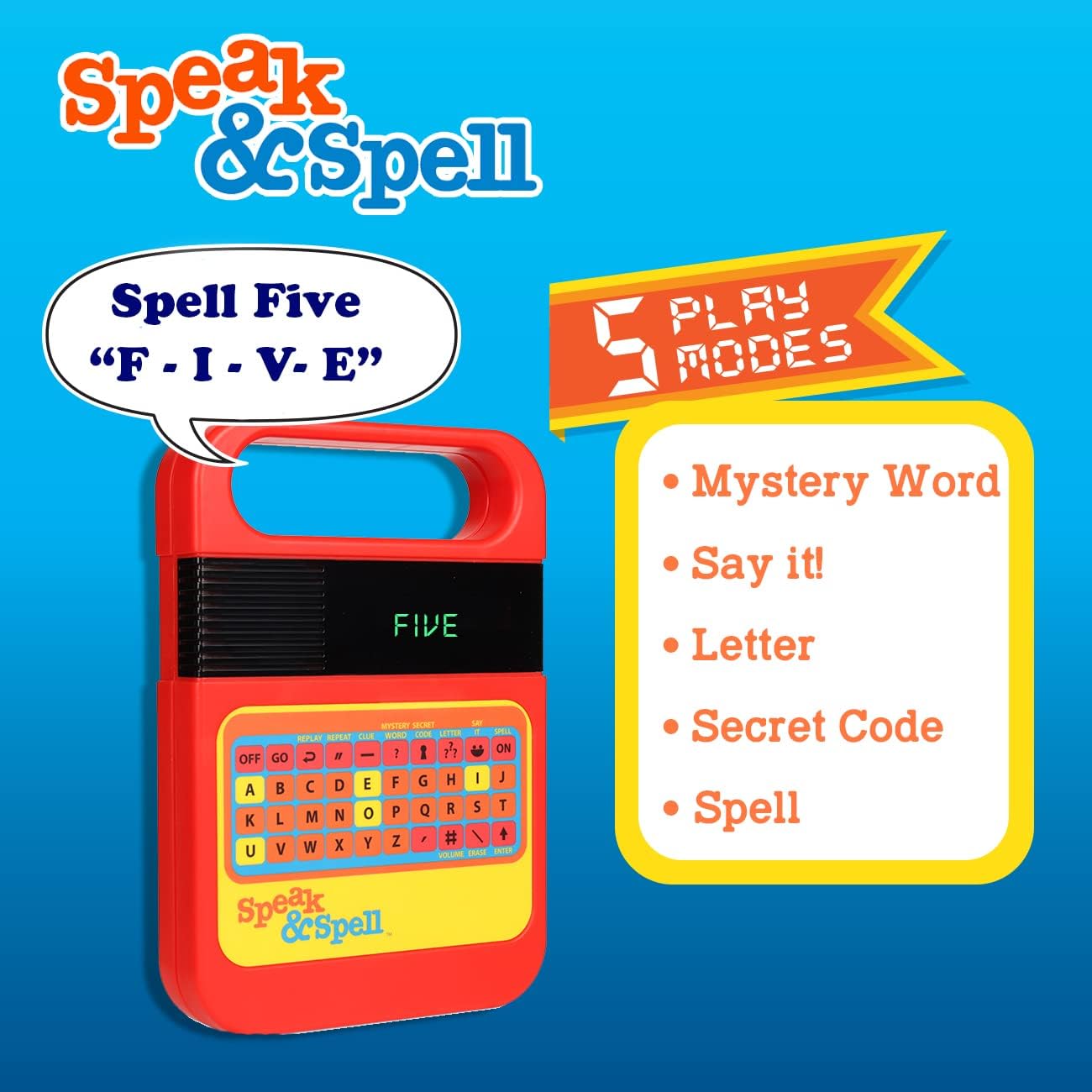 Basic Fun! Speak & Spell Electronic Game - Retro Educational Toy for Ages 7+ 2
