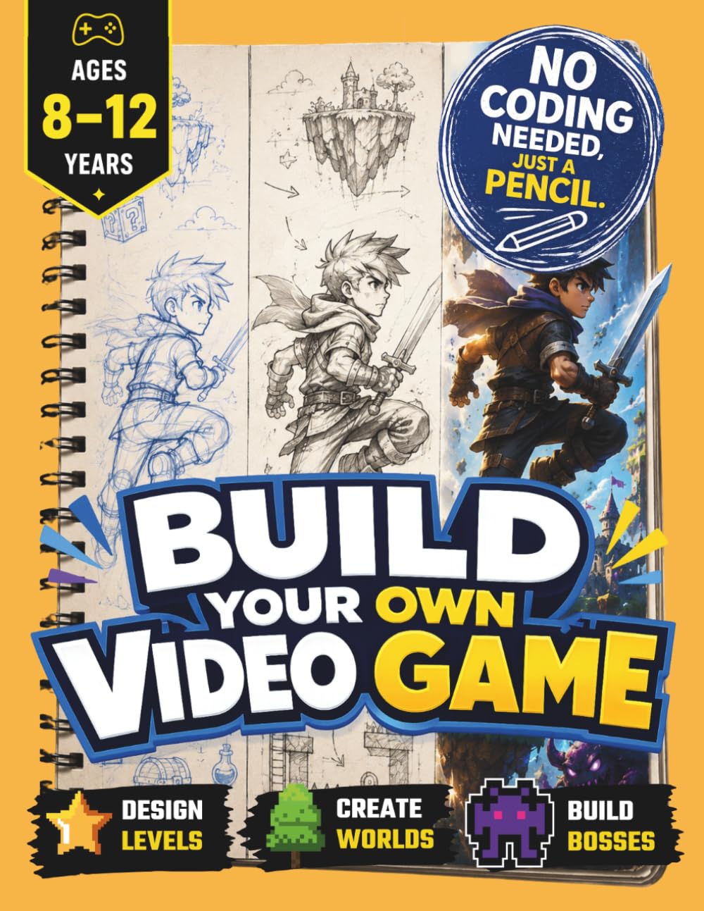 Build Your Own Video Game | Design. Draw. Imagine. Paperback for Ages 8-12