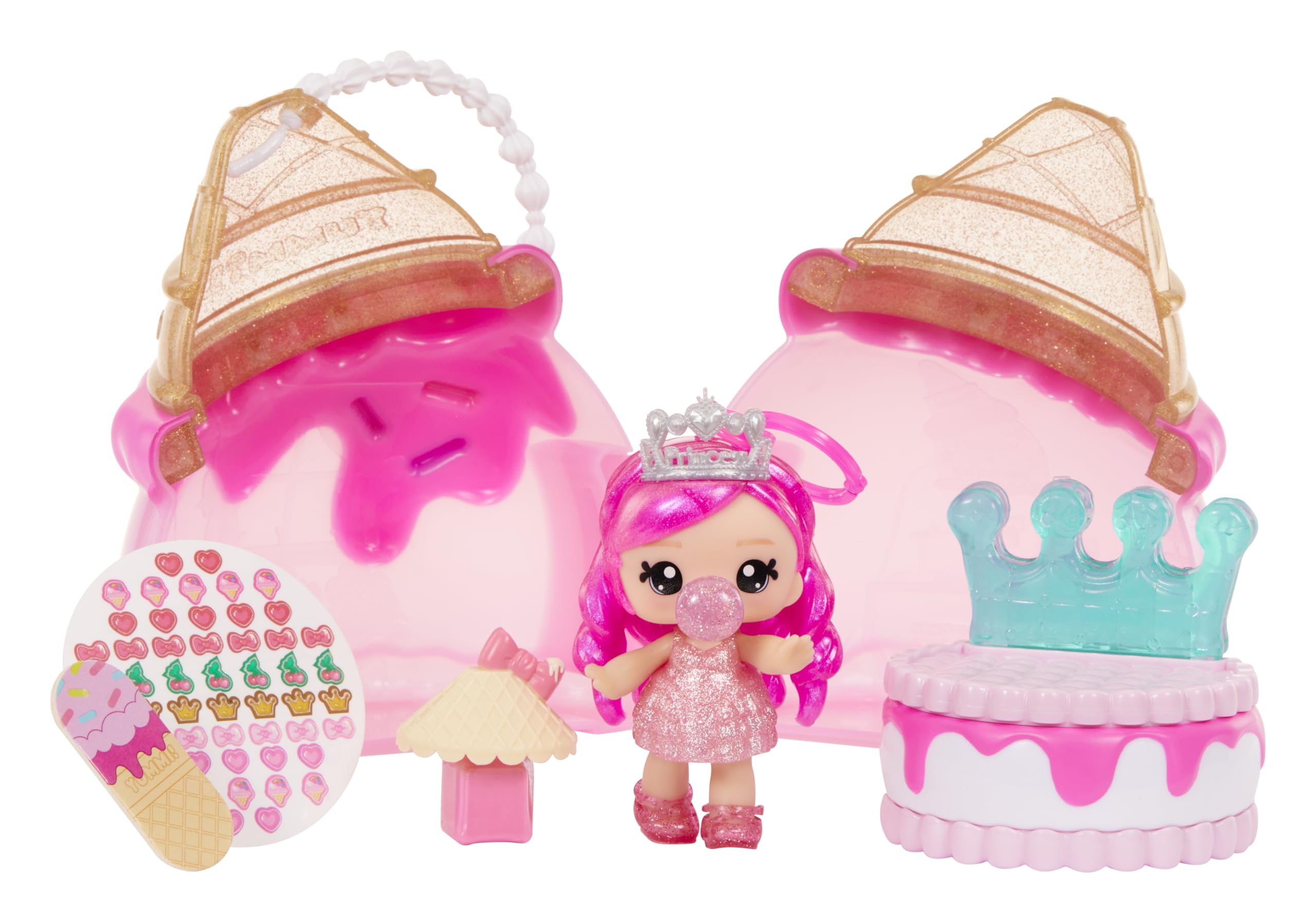 Yummiland Beauty Bag Playset - Ice Cream Cone with Bianca Bubblegum Lip Gloss Doll & Real Nail Care Accessories 1