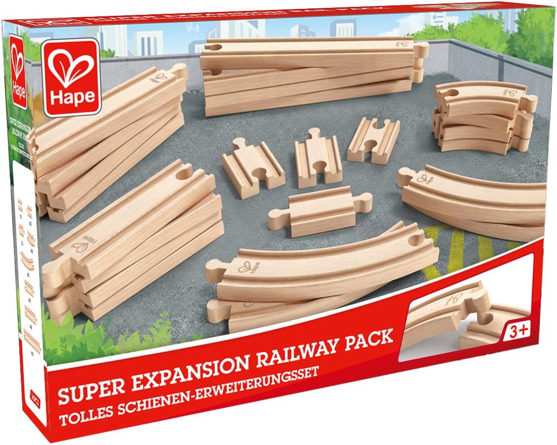 Hape E3707 Super Expansion Rail Pack - Wooden Train Track Accessory for Building Sets 5