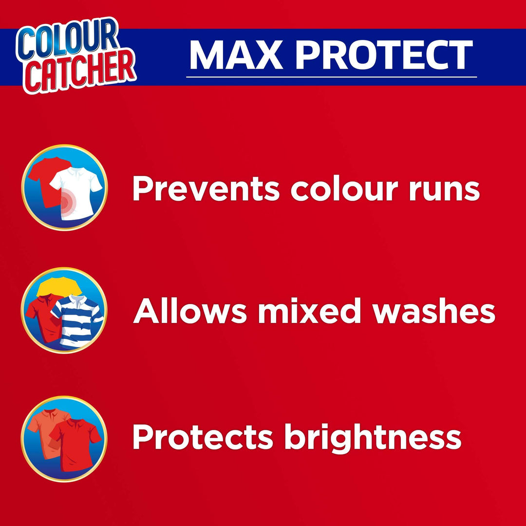 Dylon Colour Catcher Max Protect Laundry Sheets - Prevents Colour Run & Mixed Wash Protection