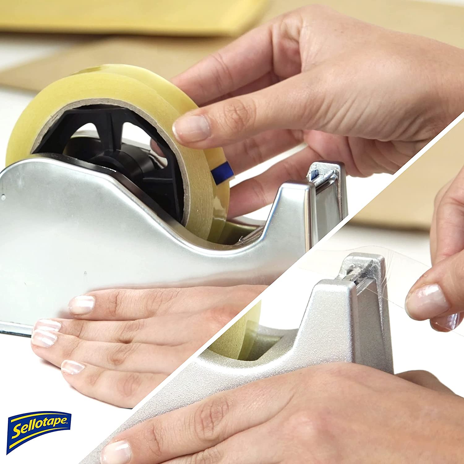 Sellotape Original Golden Transparent Tape - Extra Sticky, Easy Tear | Pack of 6 x 24mm x 66m 4