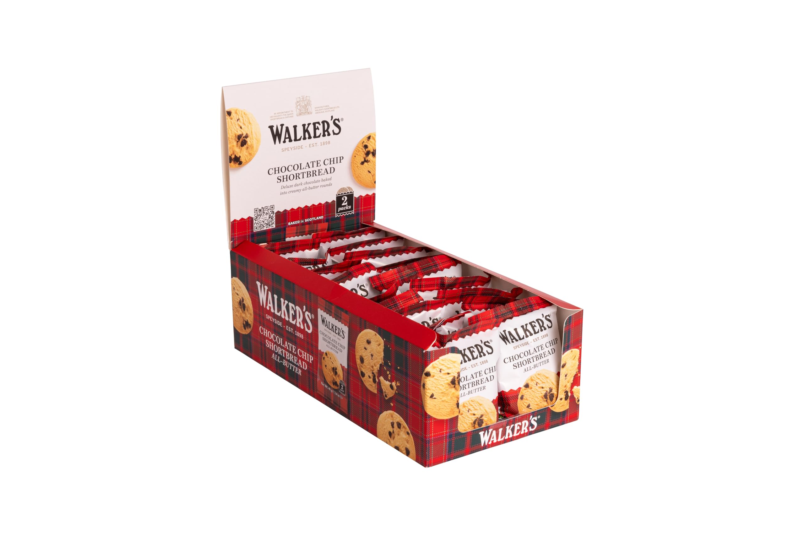 Walker's Chocolate Chip Shortbread Biscuits - Twin Pack, 800g | 20 Duo-Packs