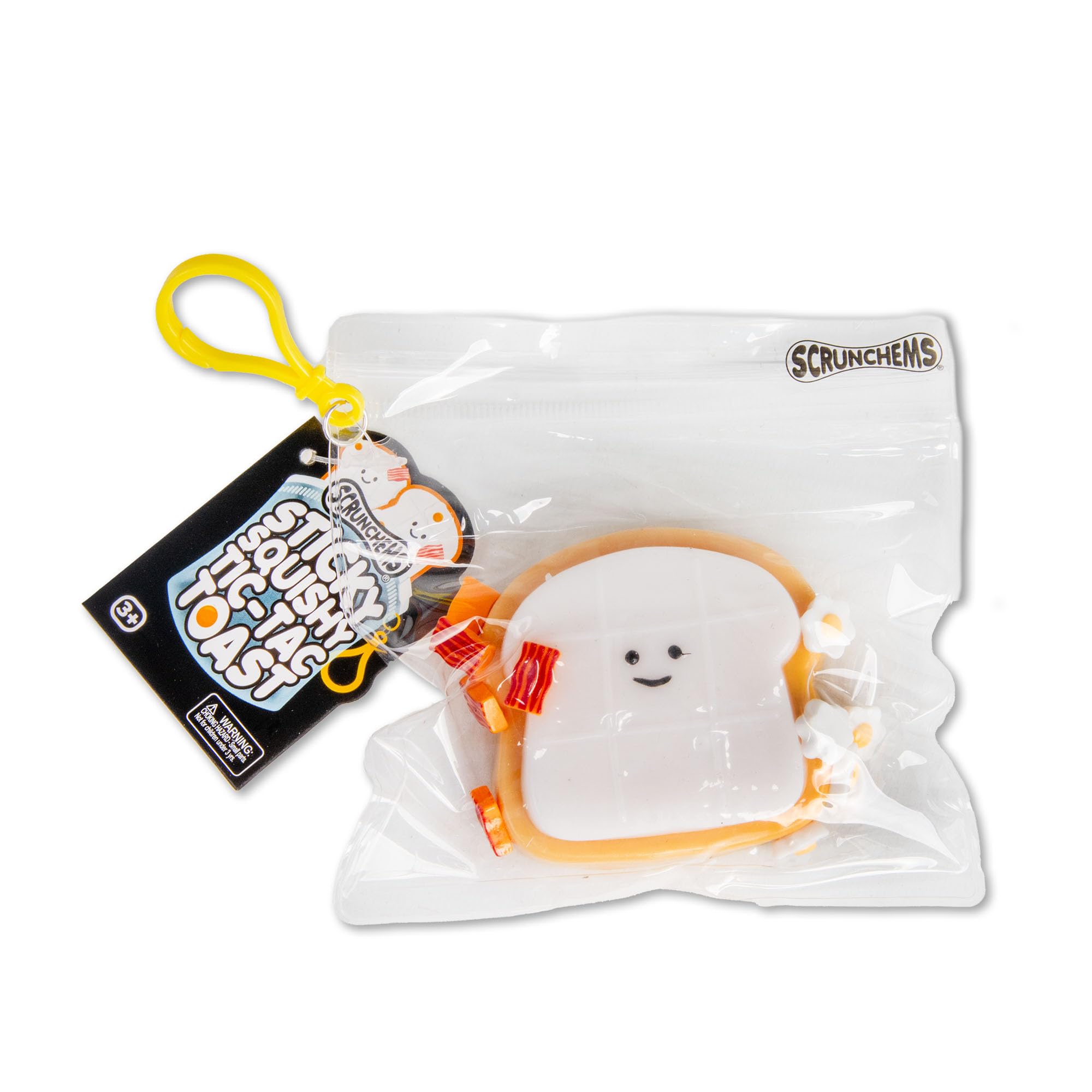 SCRUNCHEMS Sticky Squishy Tic-Tac-Toast - Interactive Fidget Toy with Removable Bacon & Eggs | Multi Coloured Plastic 1