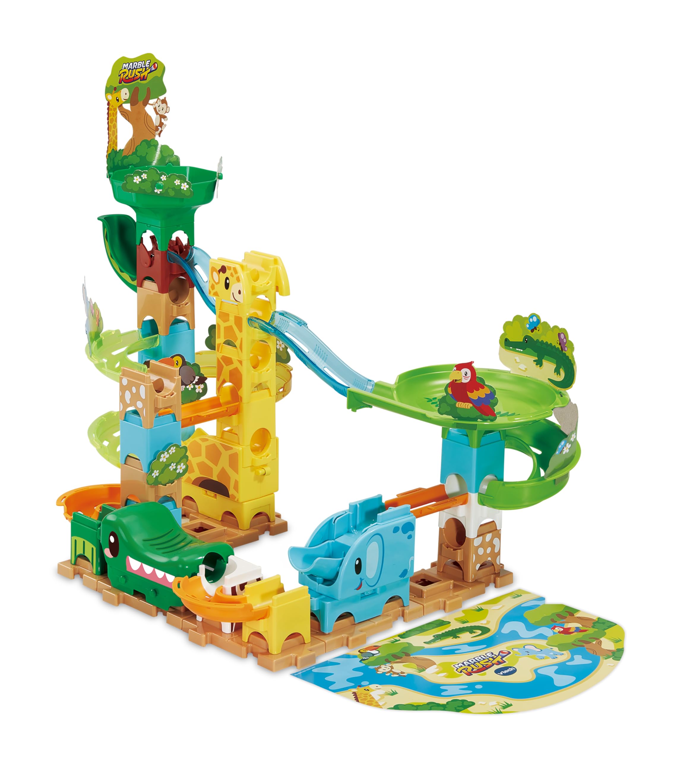 VTech Marble Rush Safari Slides Construction Set for Kids | 58 Pieces | Ages 3+ 3