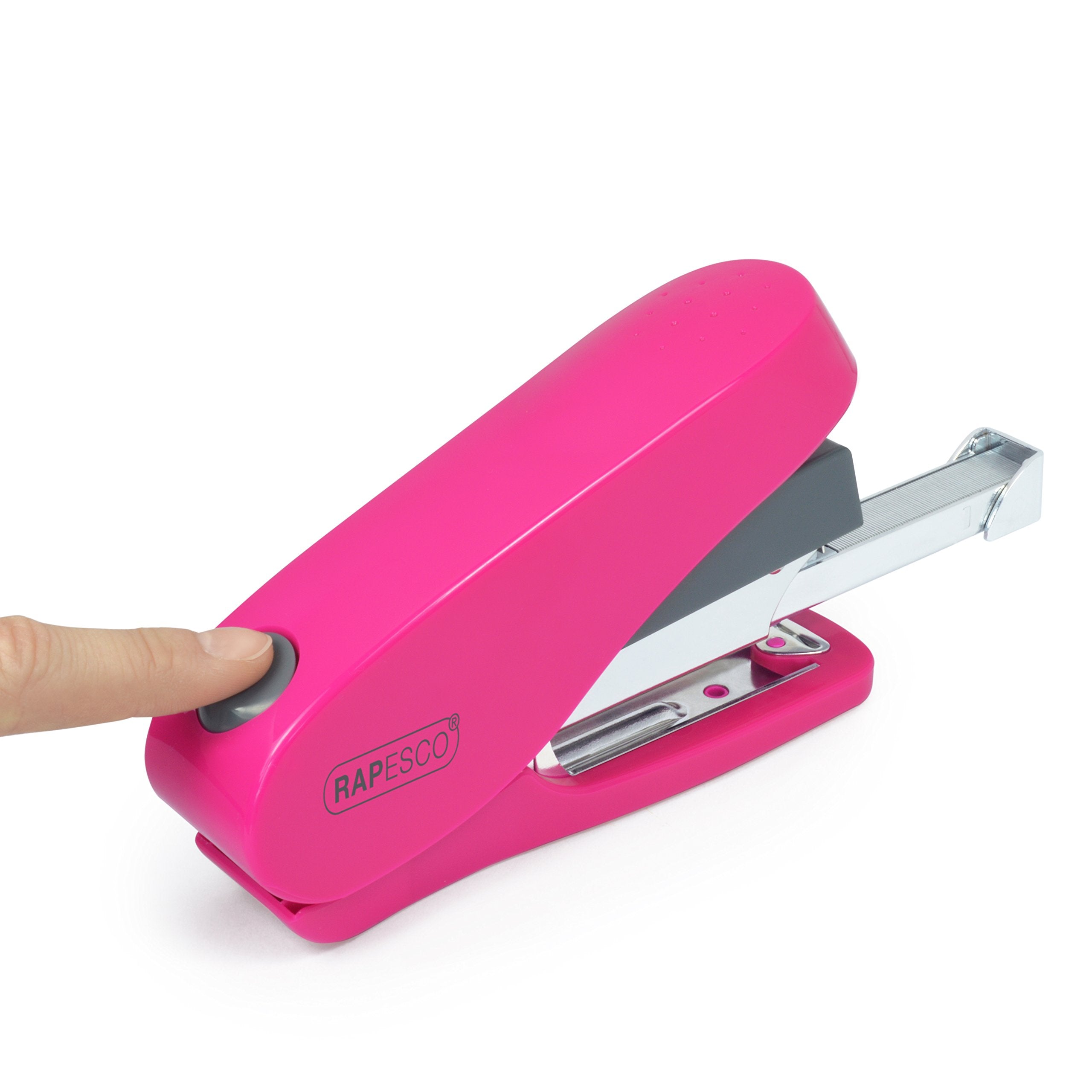 RAPESCO Luna Less Effort Desktop Stapler - 50 Sheet Capacity | Half Strip | Hot Pink 3