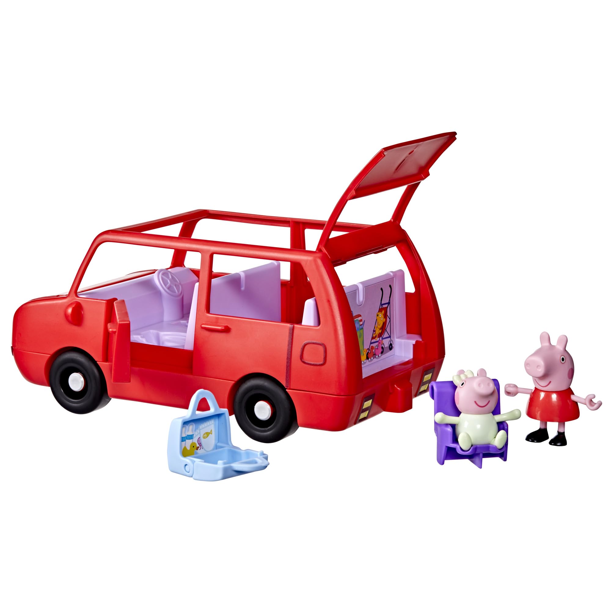 Peppa Pig Peppa's Big Family Car Playset - Red | Includes Peppa & Baby Evie Figures | Ages 3+