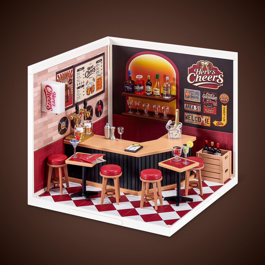 Mini Brands Spaces Here's Cheers Playset - Build Your Own Mini World | Plastic | Ages 3+