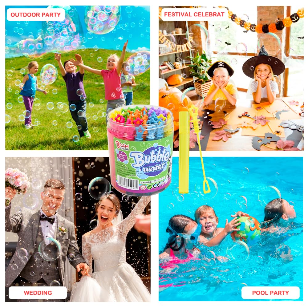 RAM Bubbles for Kids - 40 Star-Shaped Bubble Wands with 5ml Solution, Ages 3+