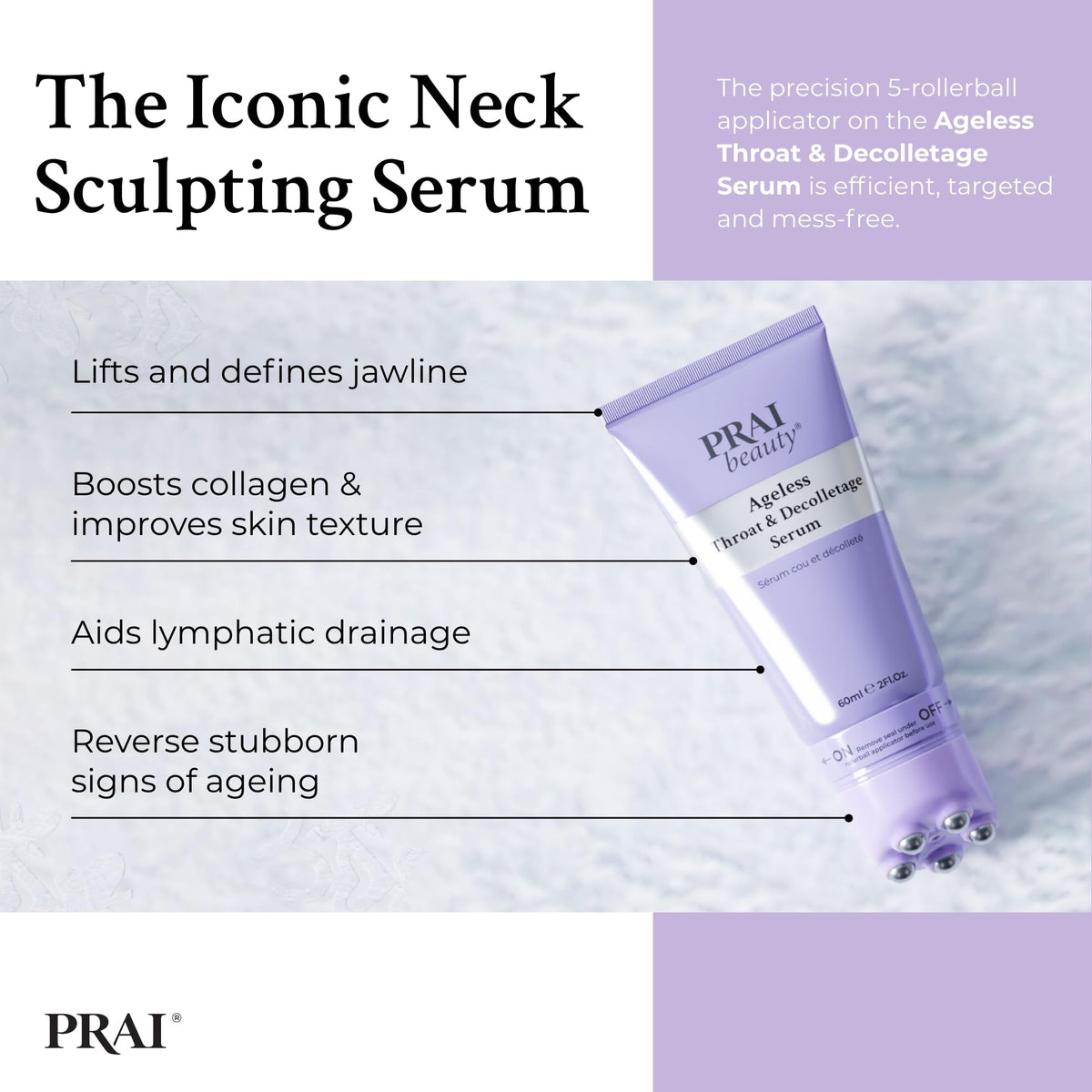Prai Ageless Throat & Decolletage Serum - Anti-Aging, Firming, Hydrating | 60 ml