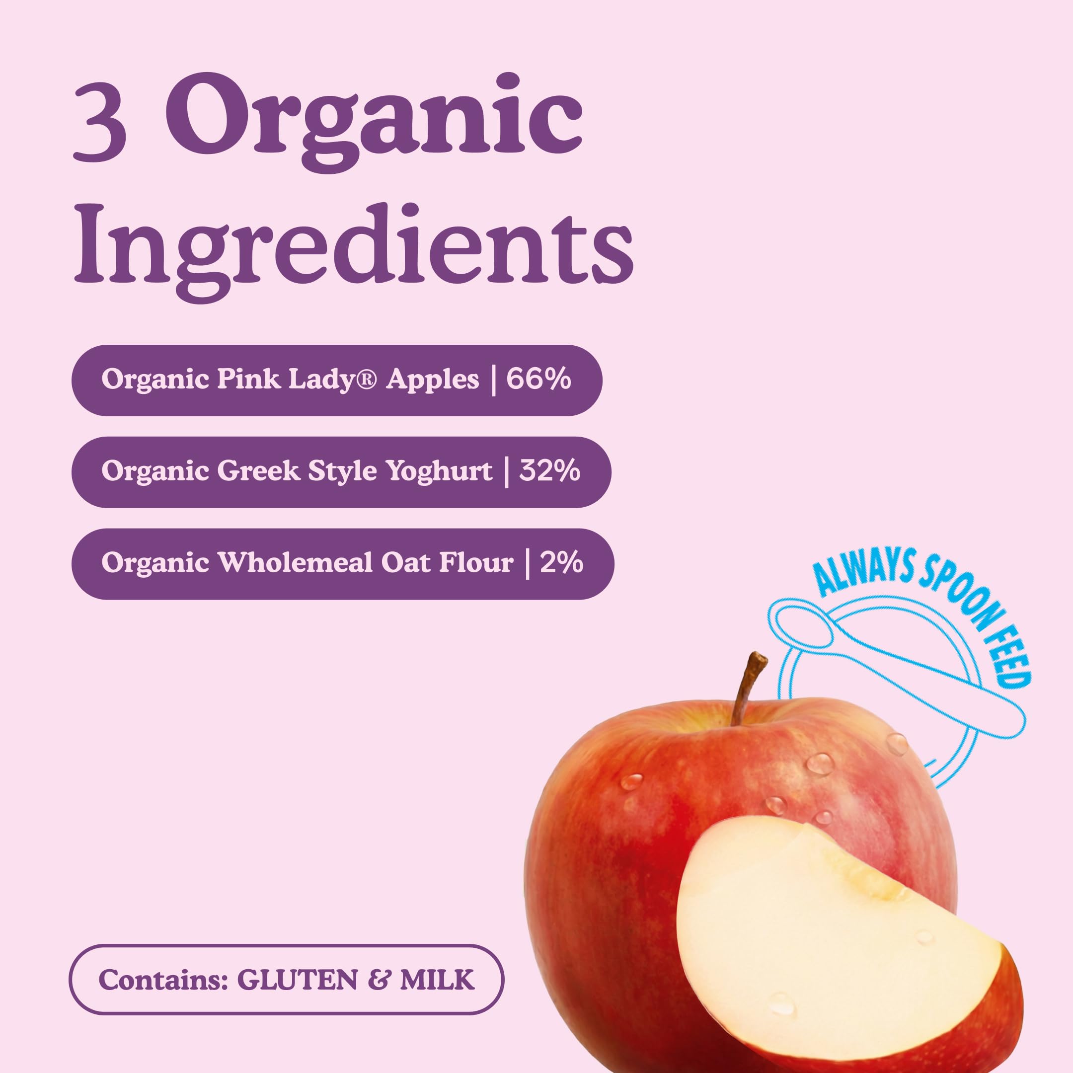 Little Freddie Organic Pink Lady Apple Yoghurt Pouches - 18 x 100g Bundle