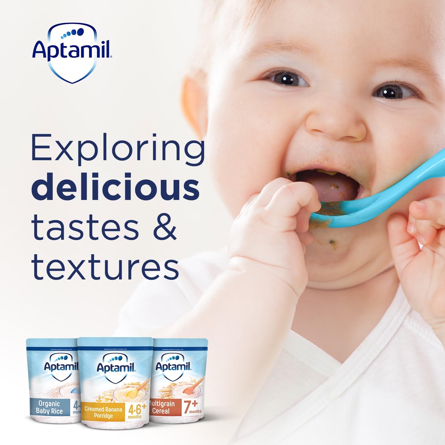 Aptamil Creamed Banana Porridge Baby Food Cereal, 4-6+ Months, 125g 6
