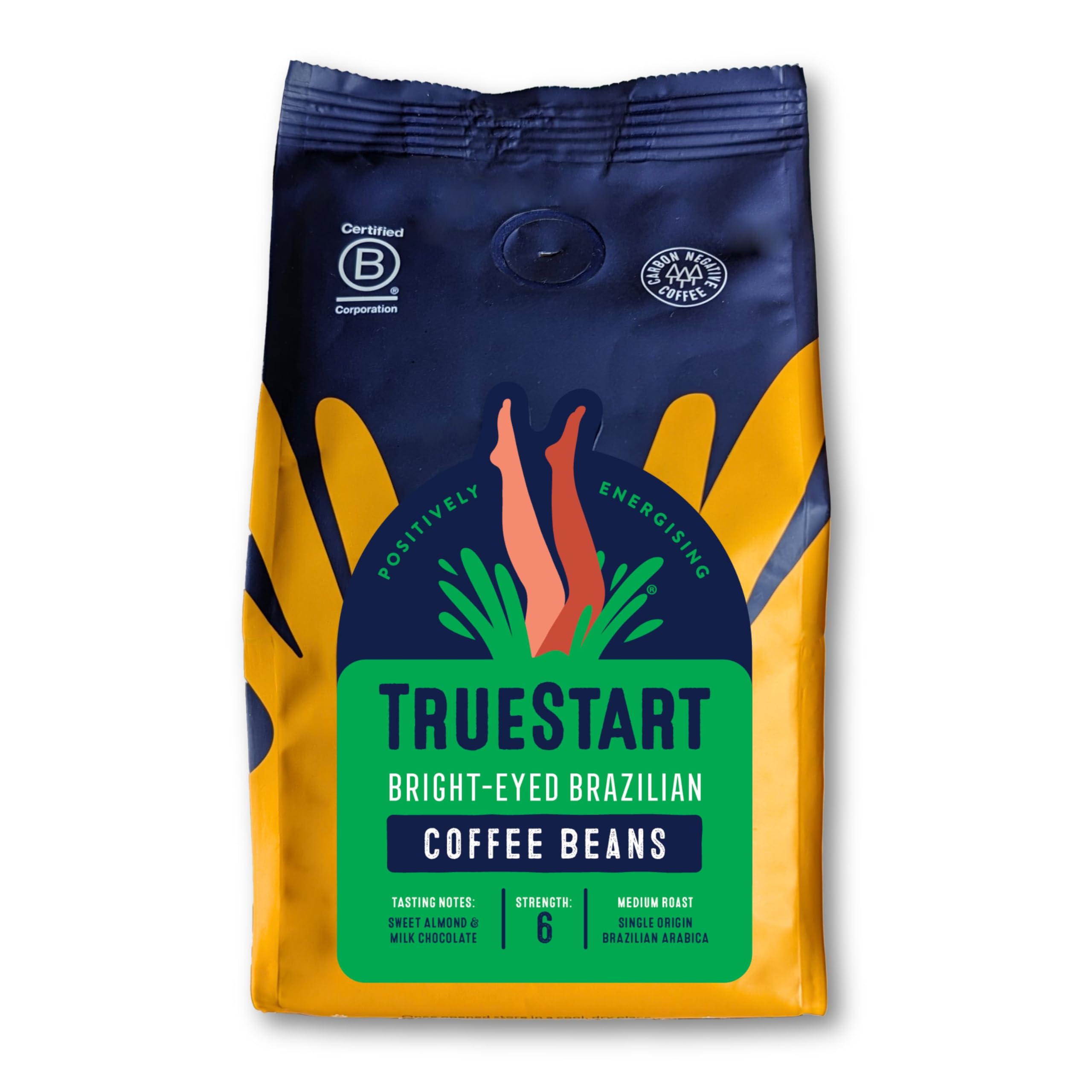 TRUESTART Bright-Eyed Brazilian Ground Coffee - Medium Roast | Mycotoxin-Free | 200g