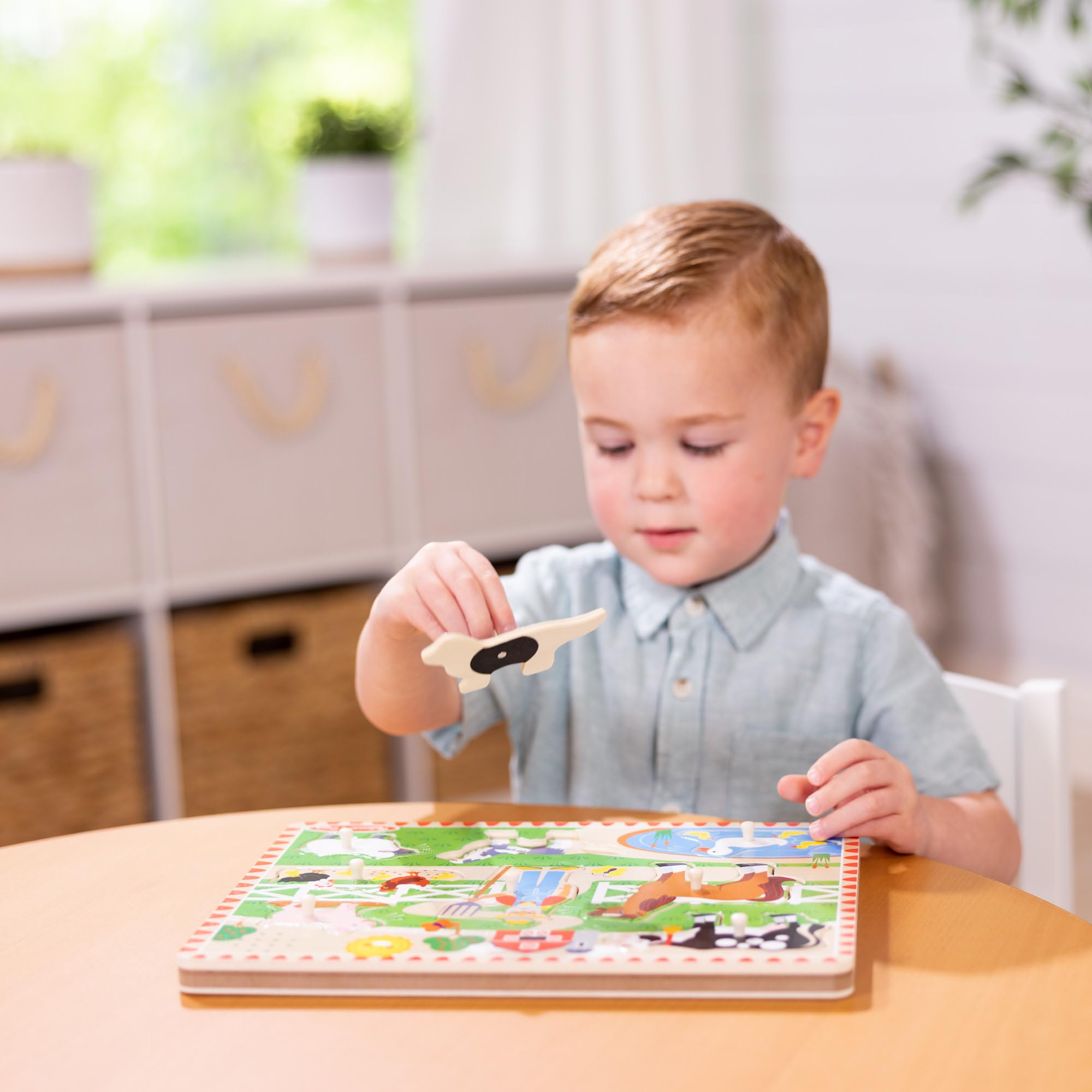 Melissa & Doug Old MacDonald’s Farm Wooden Animal Sound Puzzle - Ages 2+ | Pegged Puzzle 6