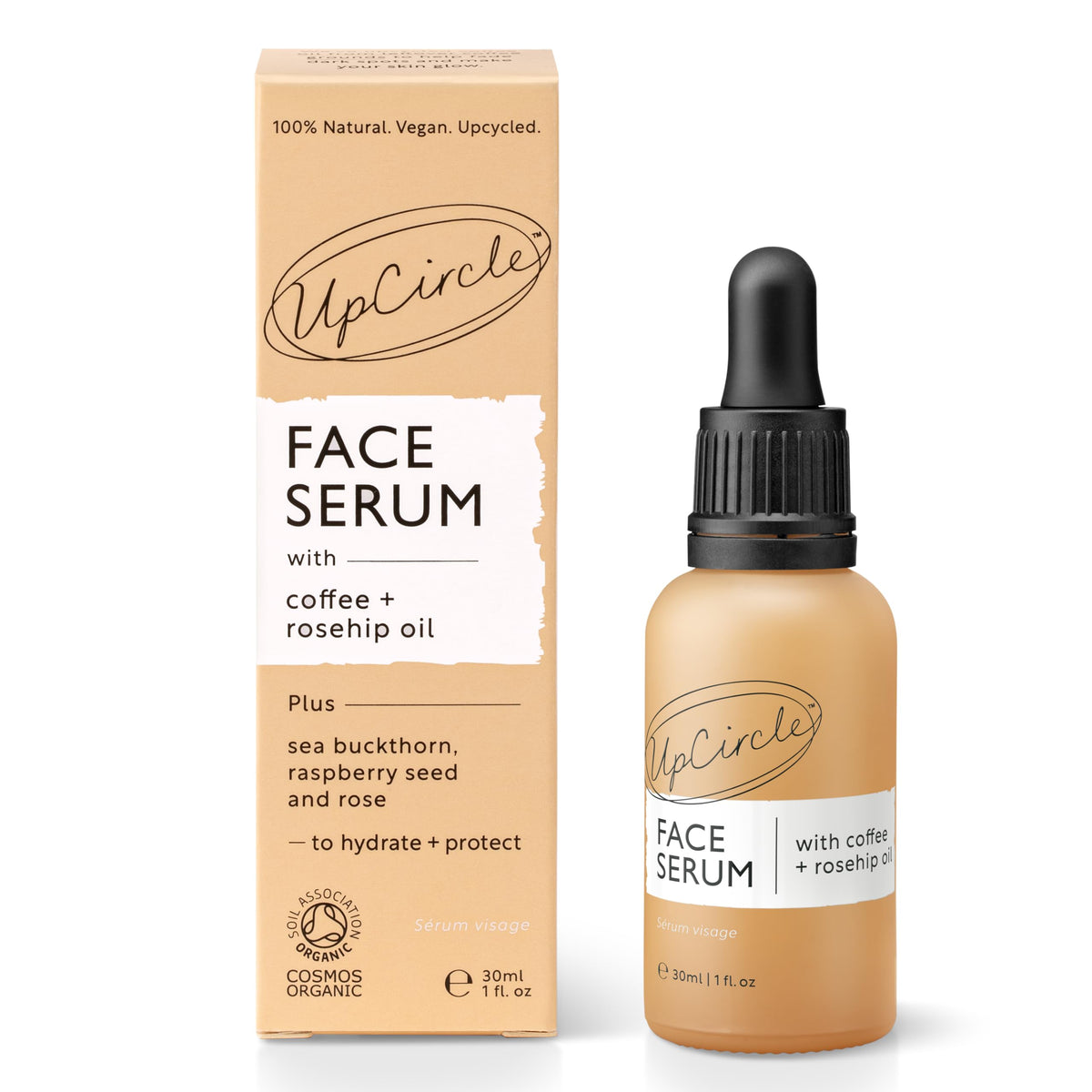 UpCircle Organic Face Oil - Hydrating Facial Oil with Coffee, Rosehip & Jojoba | 30ml | Vegan & Cruelty-Free