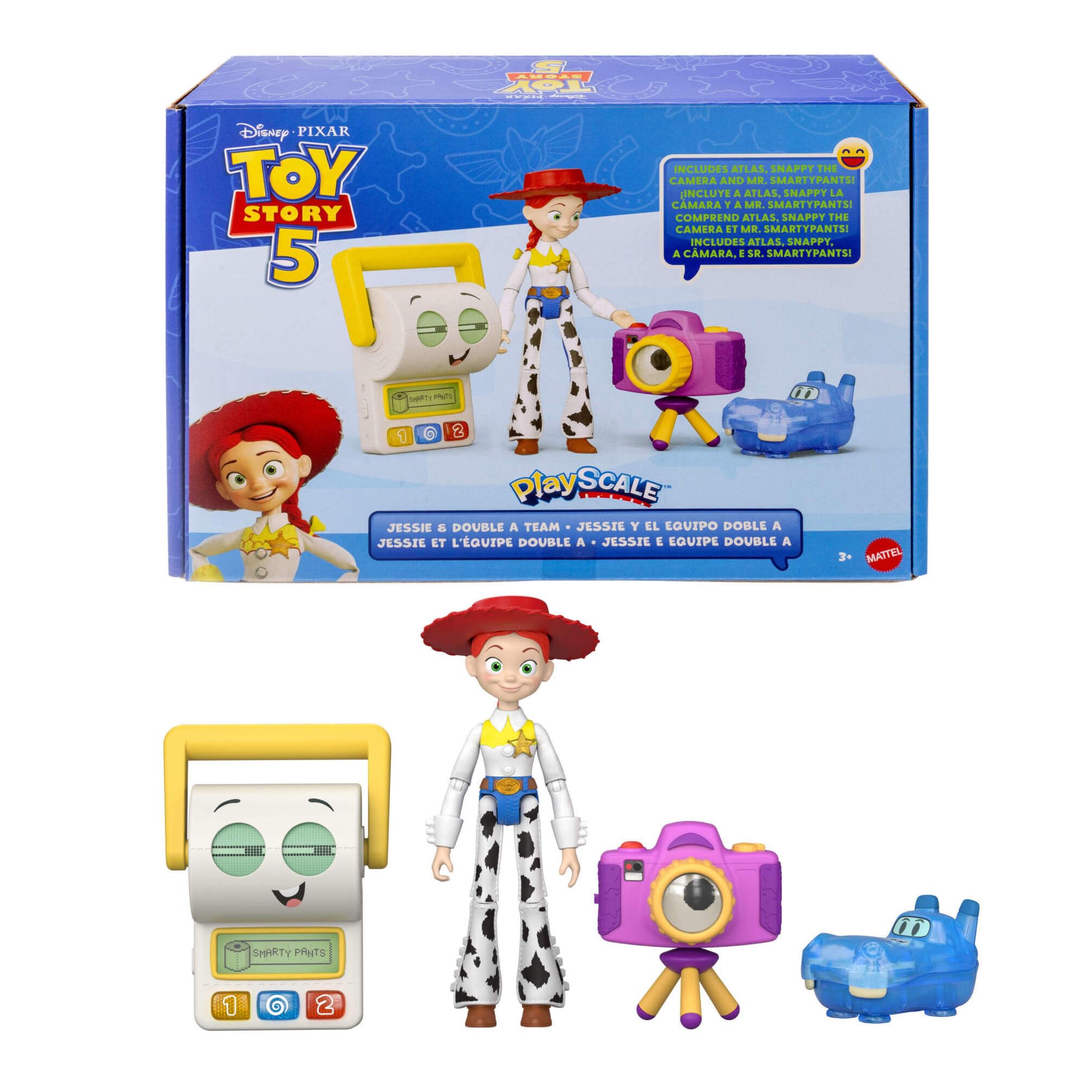 Mattel Disney and Pixar Toy Story 5 Action Figures Multipack with Jessie, Smarty Pants, Atlas & Snappy