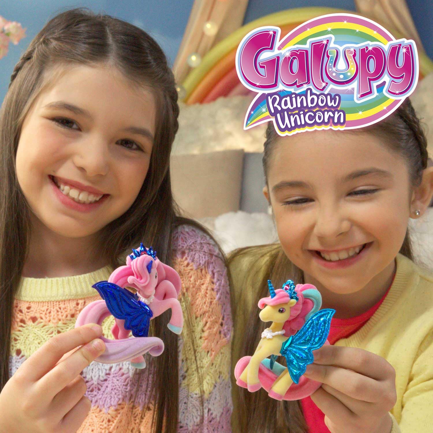 Galupy Rainbow Unicorn Toy Set - 3 Pack Collectible Figures with Swarovski Crystals 2