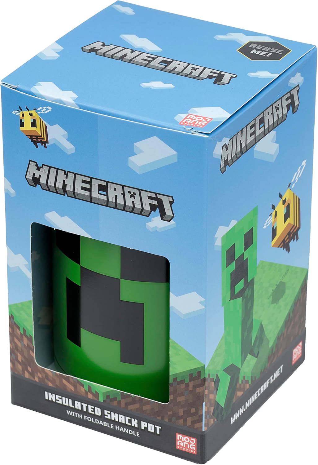 Puckator Officiallty Licensed Minecraft Creeper Reusable Stainless Hot & Cold Th