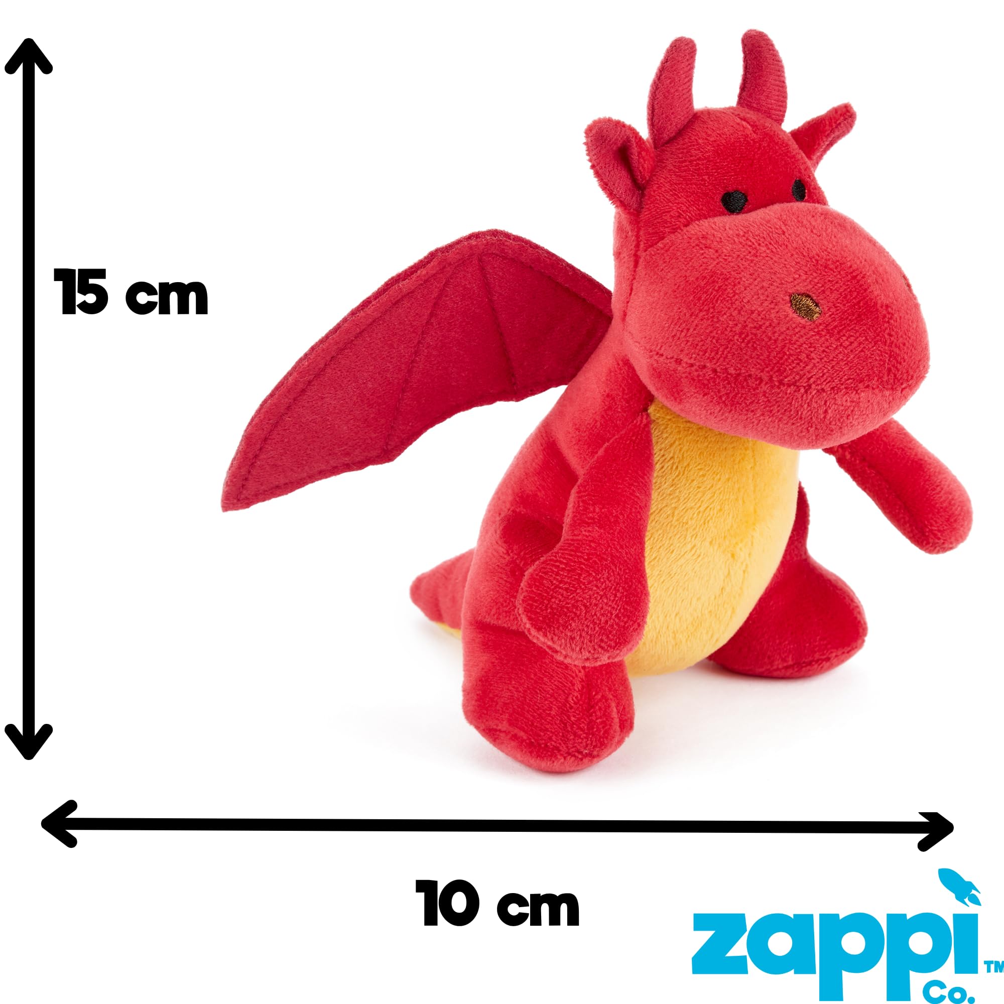 Zappi Co Dragon Plush Toy - Soft Cuddly Animal | 12-15 cm Size | Washable 3