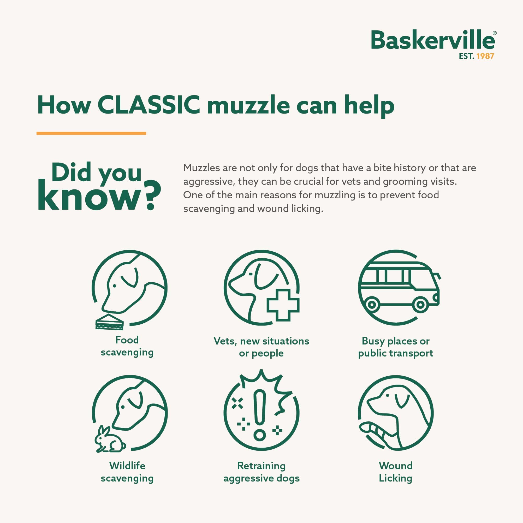 Baskerville Classic Basket Muzzle - Size 5, Prevents Biting & Scavenging | Brown 3