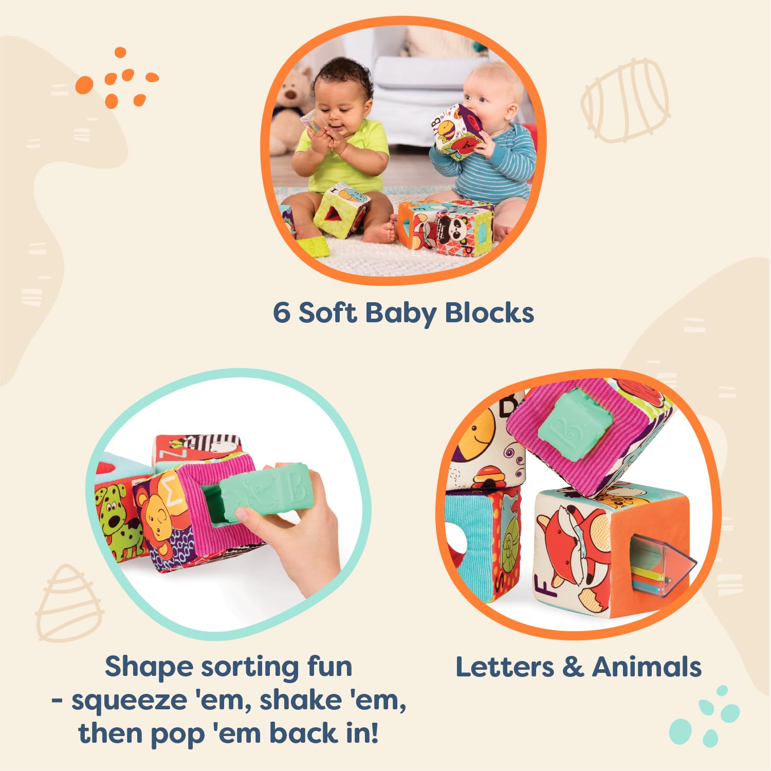 B. Toys ABC Block Party - Soft Fabric Building Blocks for Toddlers 6 Months+ 13