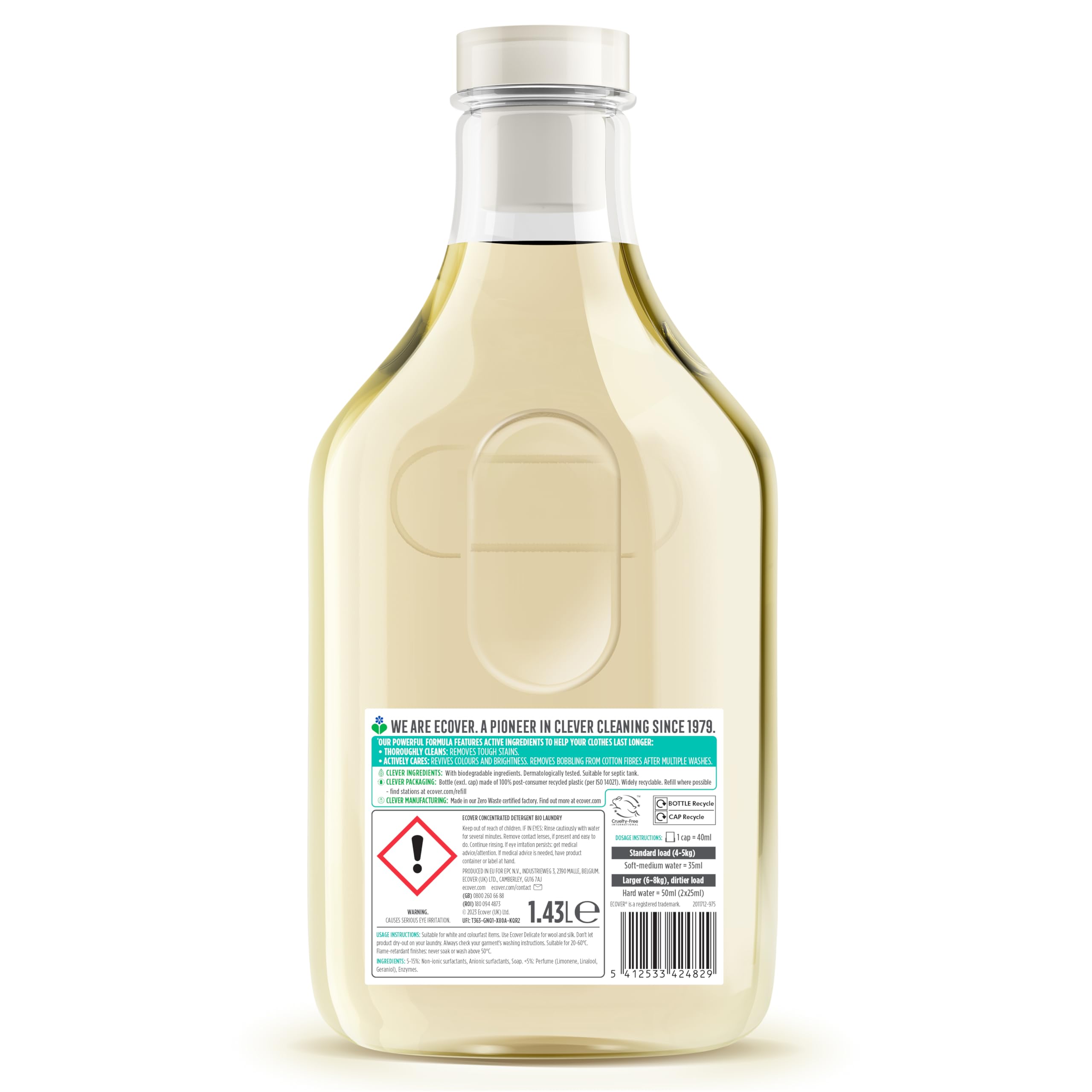 Ecover - Concentrated Bio Laundry Detergent Liquid with Honeysuckle & Jasmine Fragrance