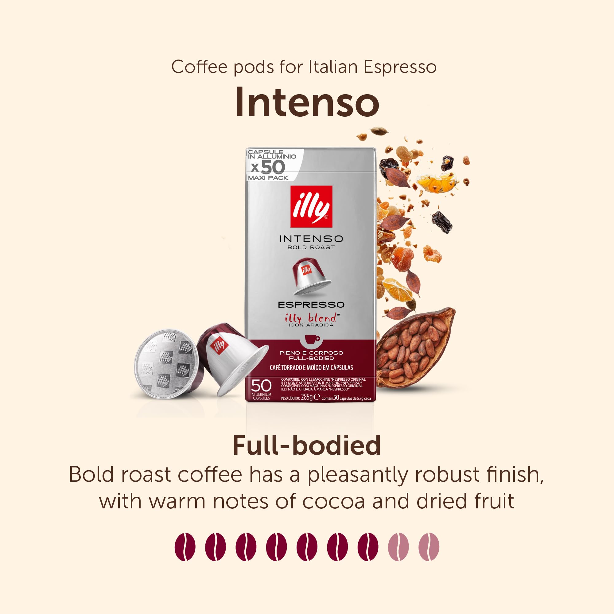 illy Intenso Coffee Pods - 50 Count | Intensity 7/9 | Nespresso Original Compatible 4