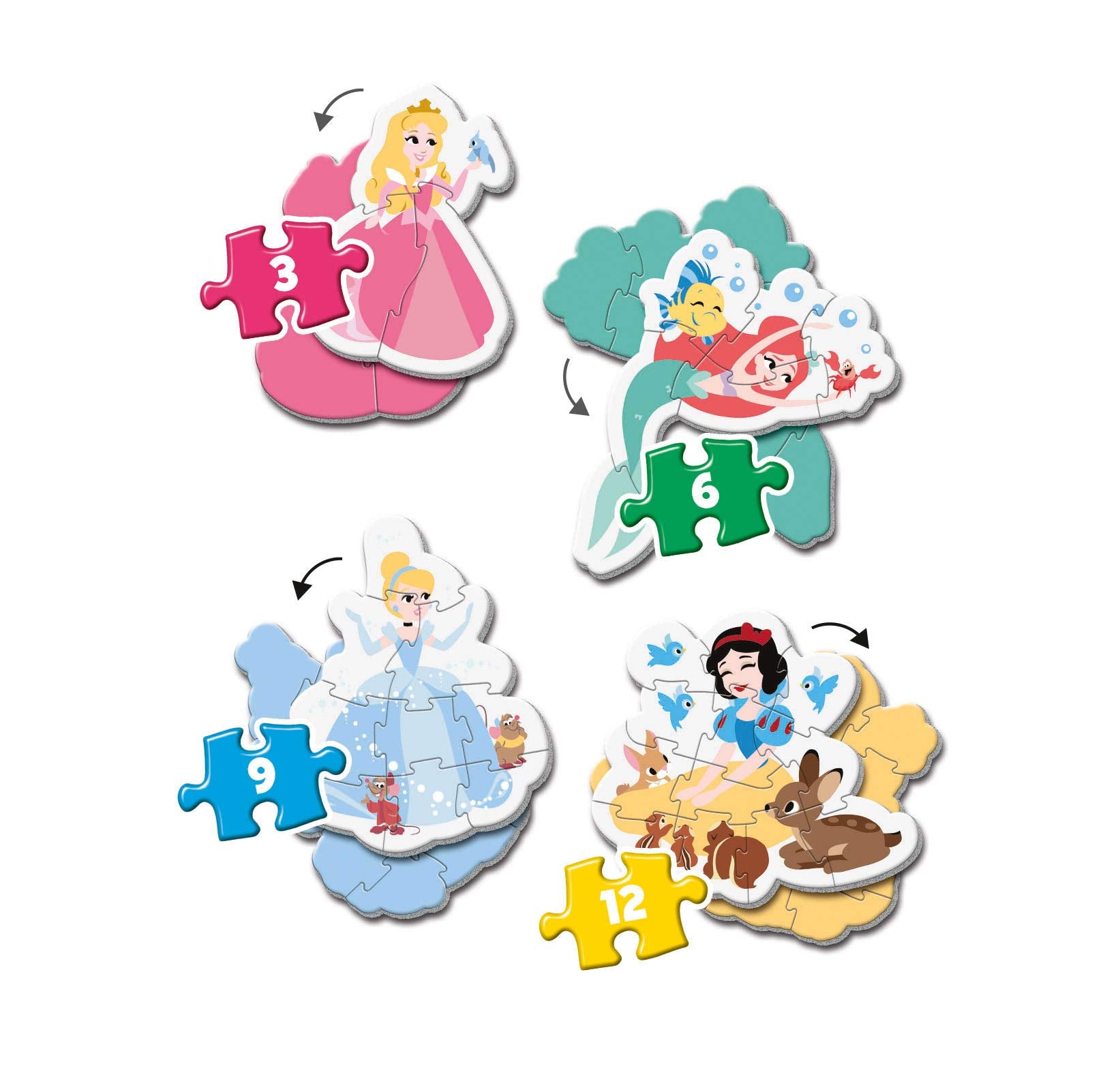 Clementoni My First Puzzle - Disney Princess 3-6-9-12 Piece Jigsaw Set 2