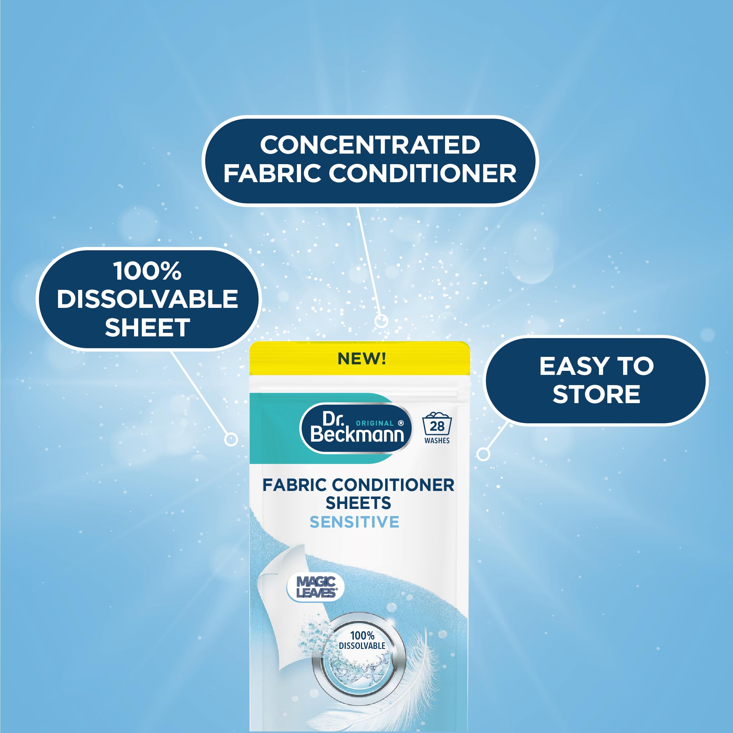 Dr. Beckmann Fabric Conditioner Sheets Sensitive - Hypoallergenic Scent, 14 Count 2