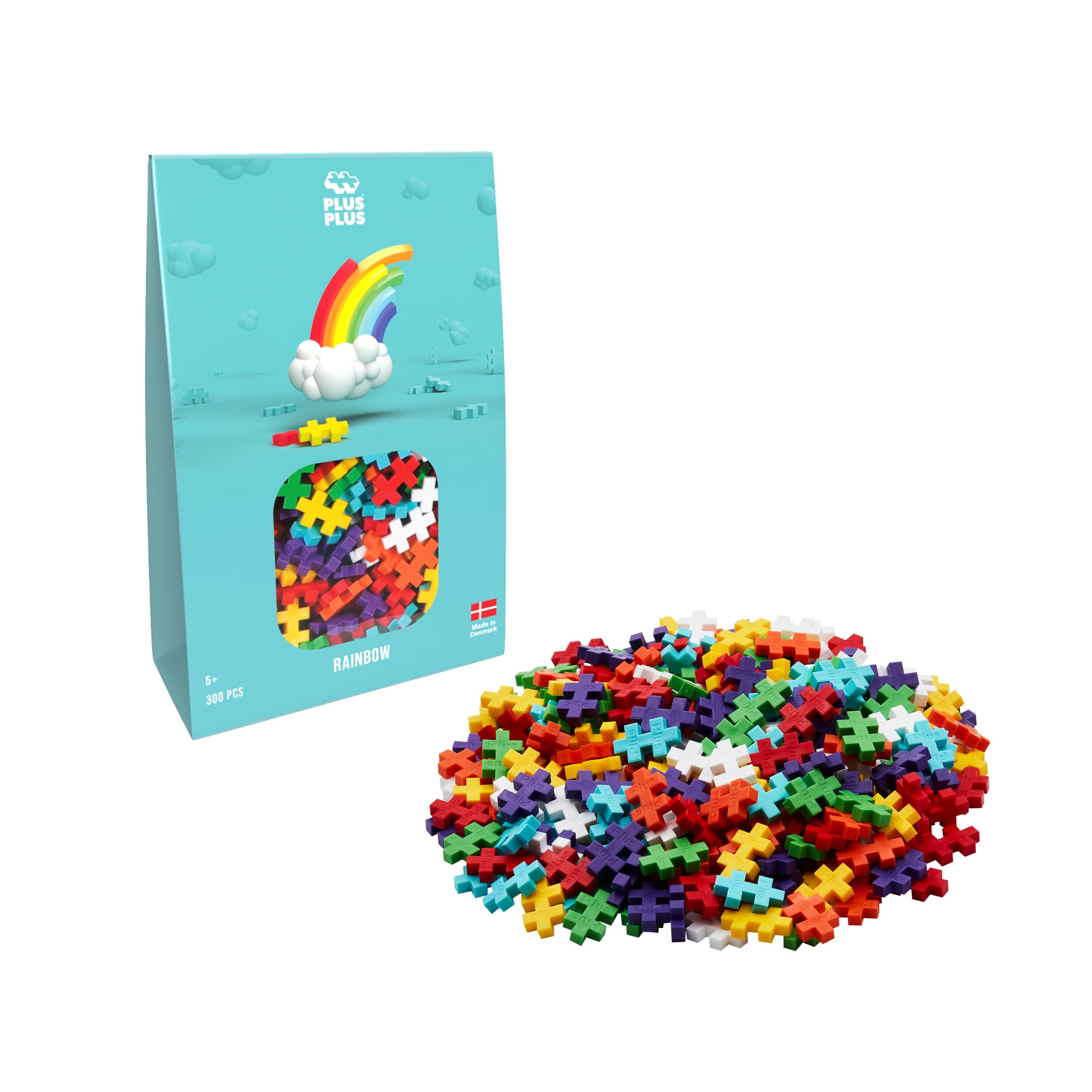 PLUS PLUS Rainbow 300 Piece Building Set - Creative STEM Toy for Kids Age 5+ 1