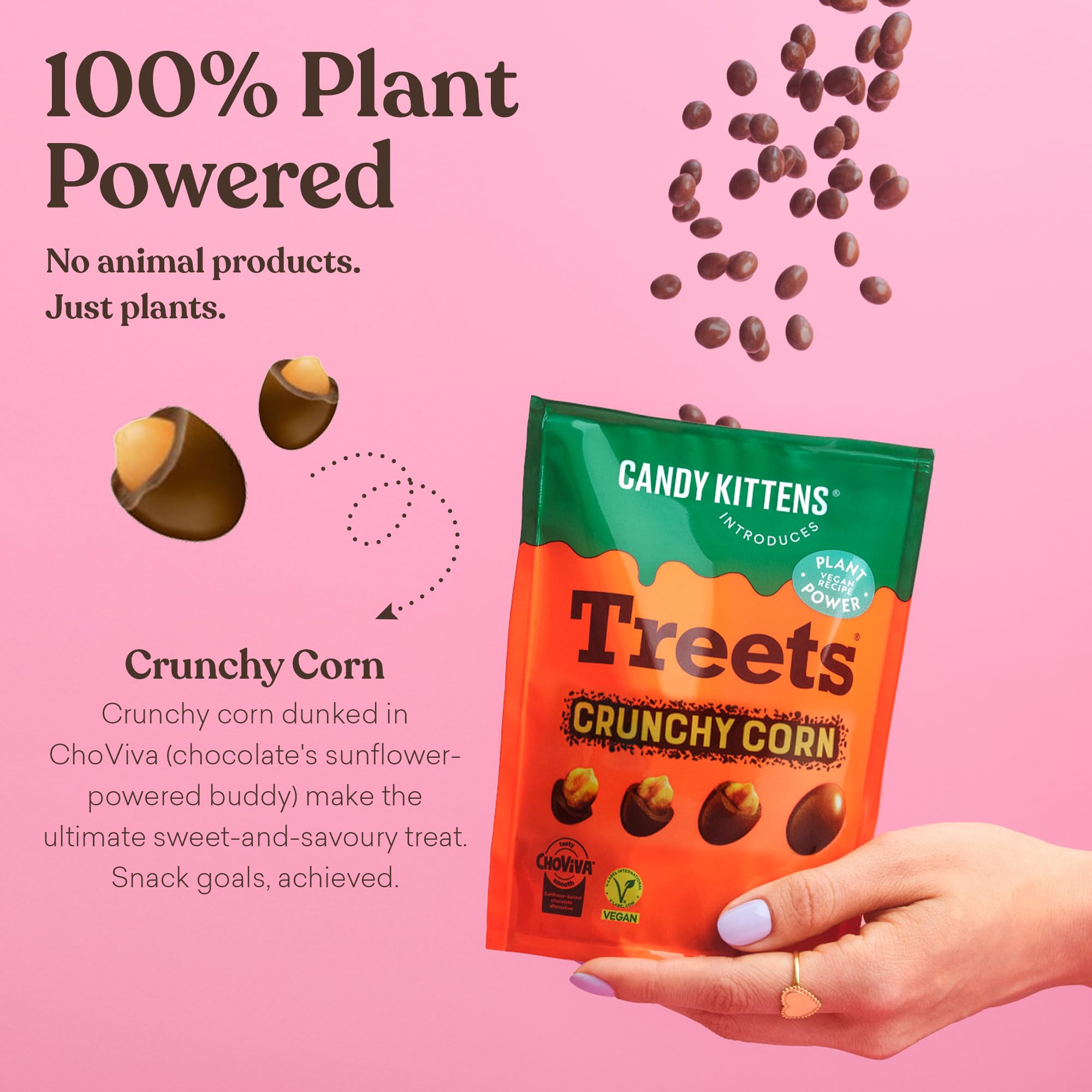 CANDY KITTENS Crunchy Treets Vegan Chocolate Covered Crunchy Corn | 120g Pack of 1 2