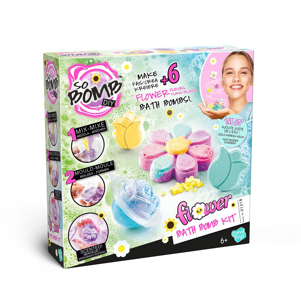 Canal Toys So Bomb DIY Flower Bath Bomb Kit - Makes 6 Floral Bath Bombs | Ages 6+