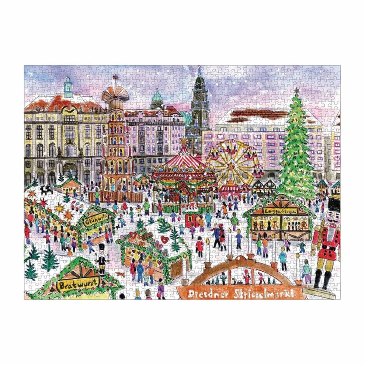 Galison Michael Storrings Christmas Market 1000 Piece Jigsaw Puzzle 3