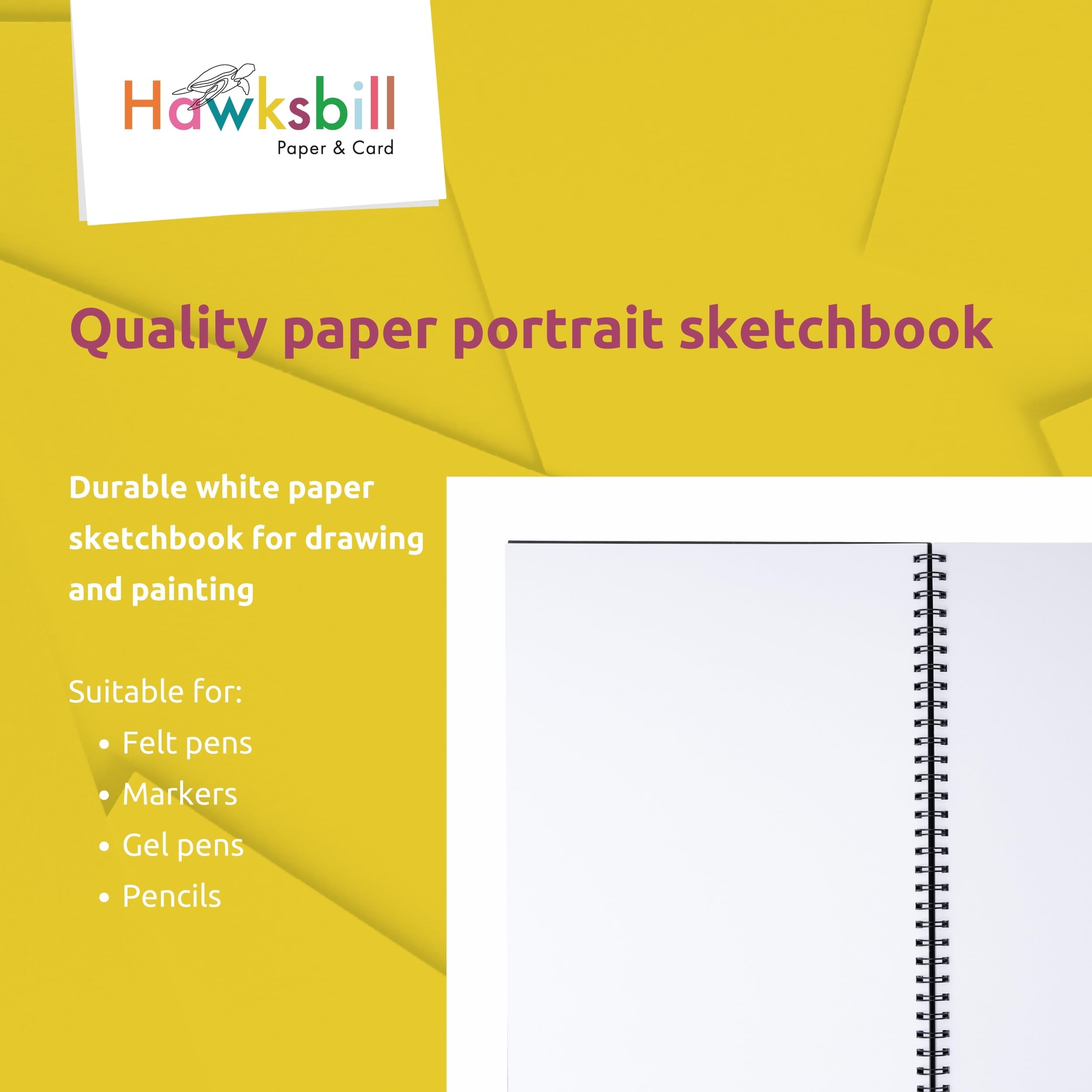Hawksbill - A3 Black Sketchbook Hardcover Spiral 40 Sheets 150GSM Acid-Free Paper 21
