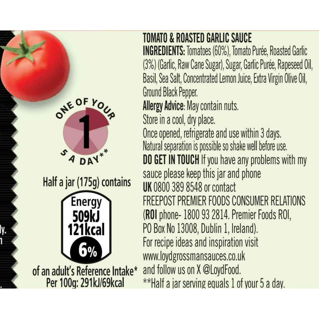 Loyd Grossman - Italian Tomato & Roasted Garlic Sauce 350g