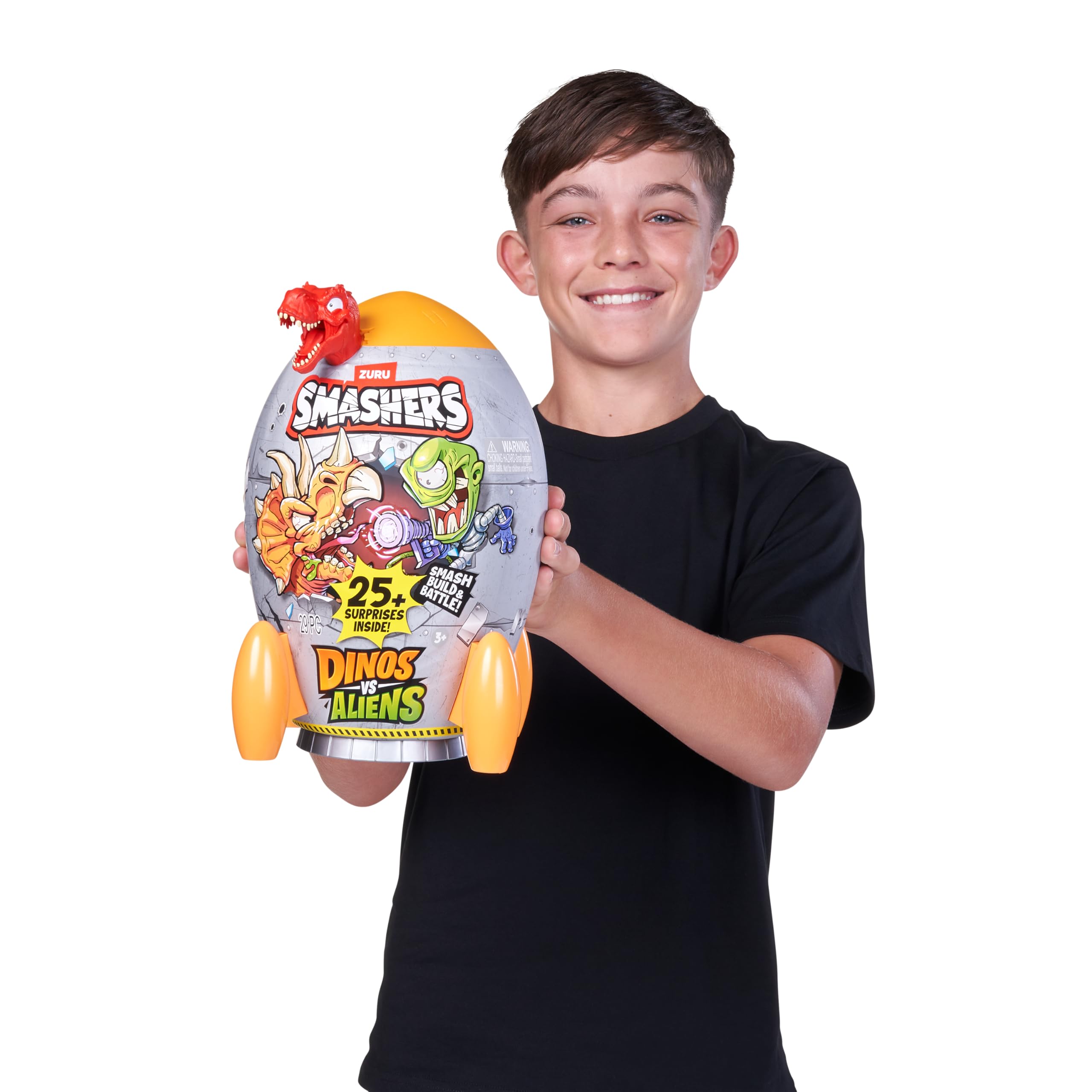 Smashers Dino vs Aliens Medium (T-REX) - Smashable Egg Toy with 20+ Surprises for Kids 2
