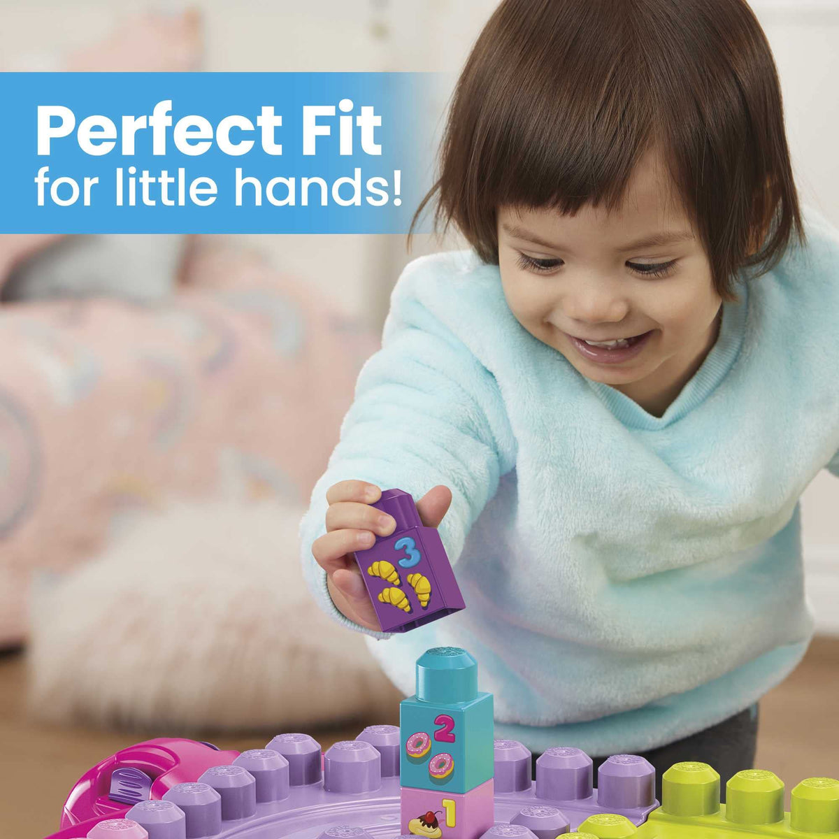 MEGA BLOKS Fisher-Price Toddler Building Blocks Activity Table - Pink, Ages 1+
