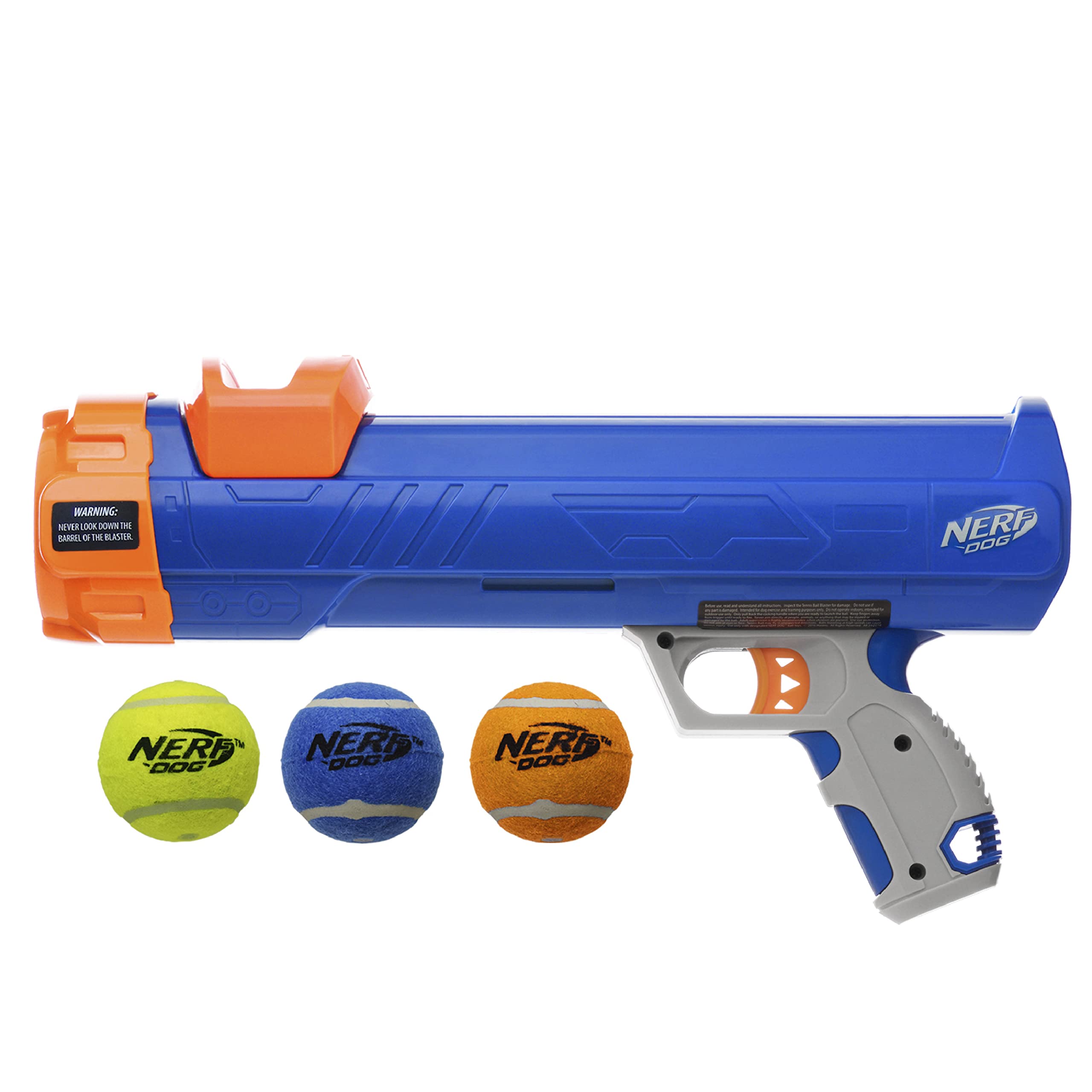 Nerf Dog 12in Blaster with 3 Squeak Tennis Balls - Shoots Up to 50 Feet 4