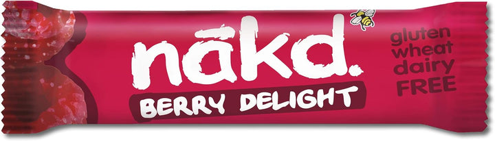 Nakd Berry Delight 35g Fruit & Nut Snack Bar - Case of 48 Raw, Vegan, Gluten-Free Bars