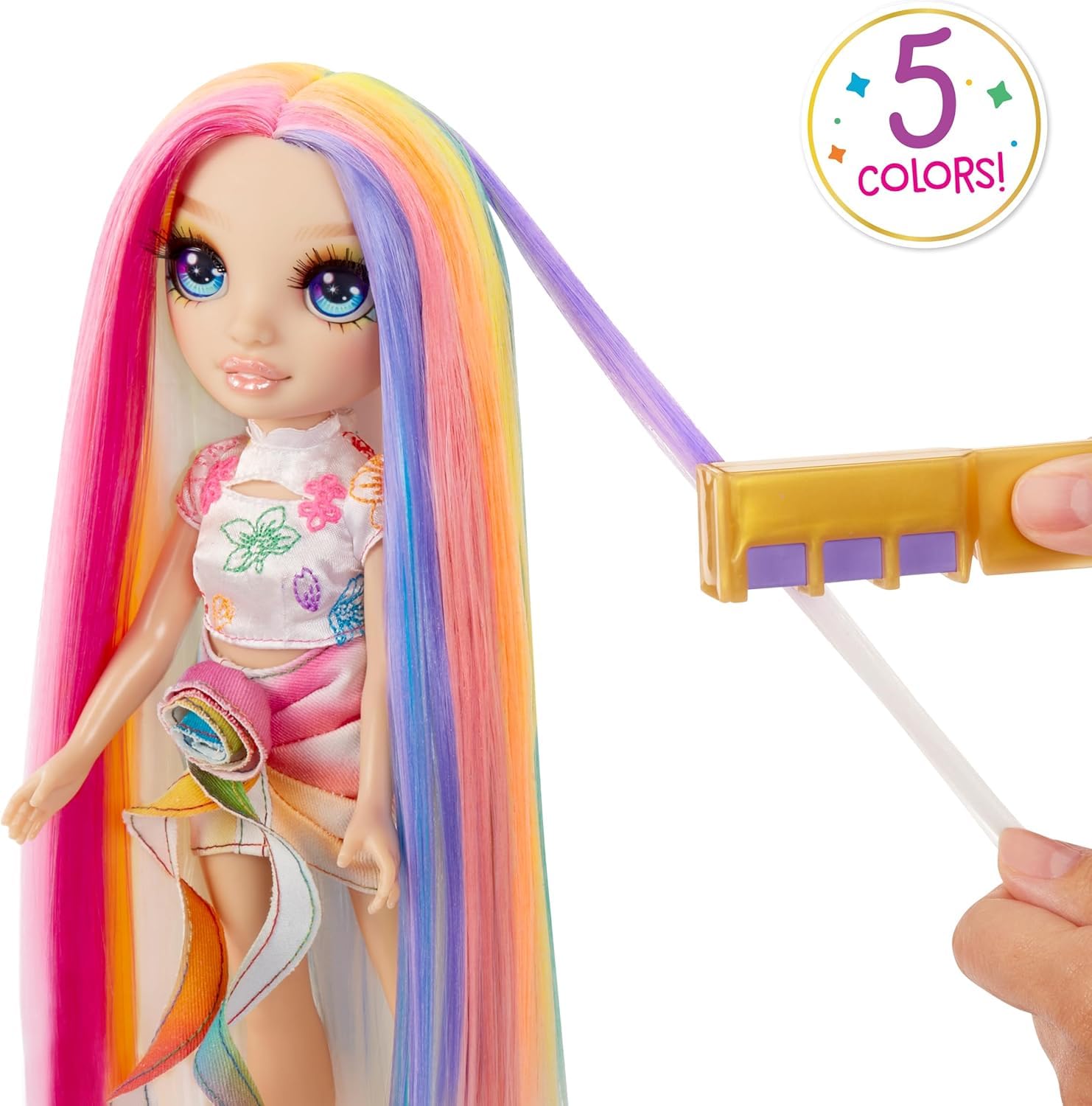 Rainbow High Amaya Hair Chalk & Style Doll - 28 cm Fashion Doll with Washable Hair Chalk Kit 3