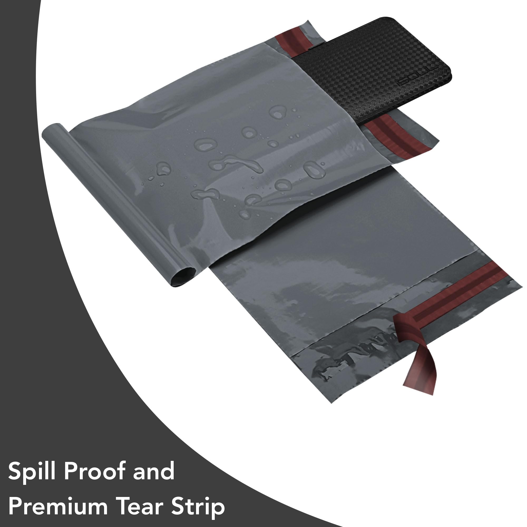 iSOUL 125 Assorted Grey Poly Postal Self Seal Mailing Bags - 5 Sizes (4.5x7 to 12x16 in) 6