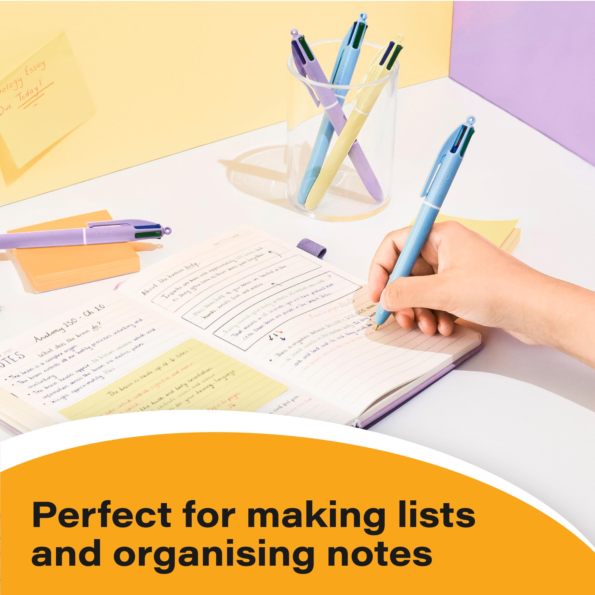 BIC 4 Colours Pastel Retractable Ballpoint Pens - Medium Point (1.0mm) - 6 Pack 3
