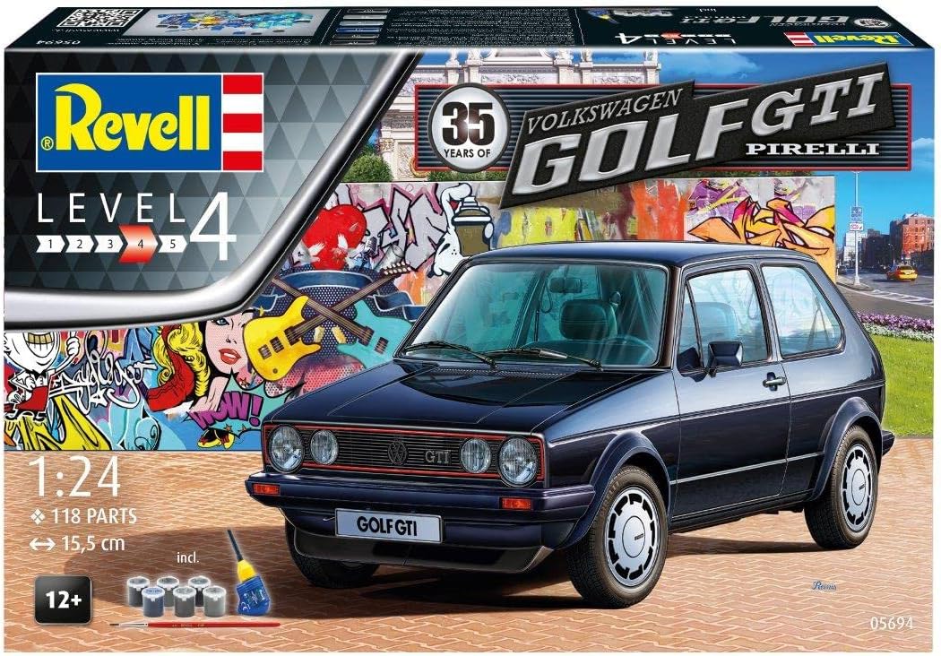 Revell 35 Years VW Golf Mk1 GTI Pirelli Plastic Model Kit - 1:24 Scale Building Toy for Ages 8+ 2