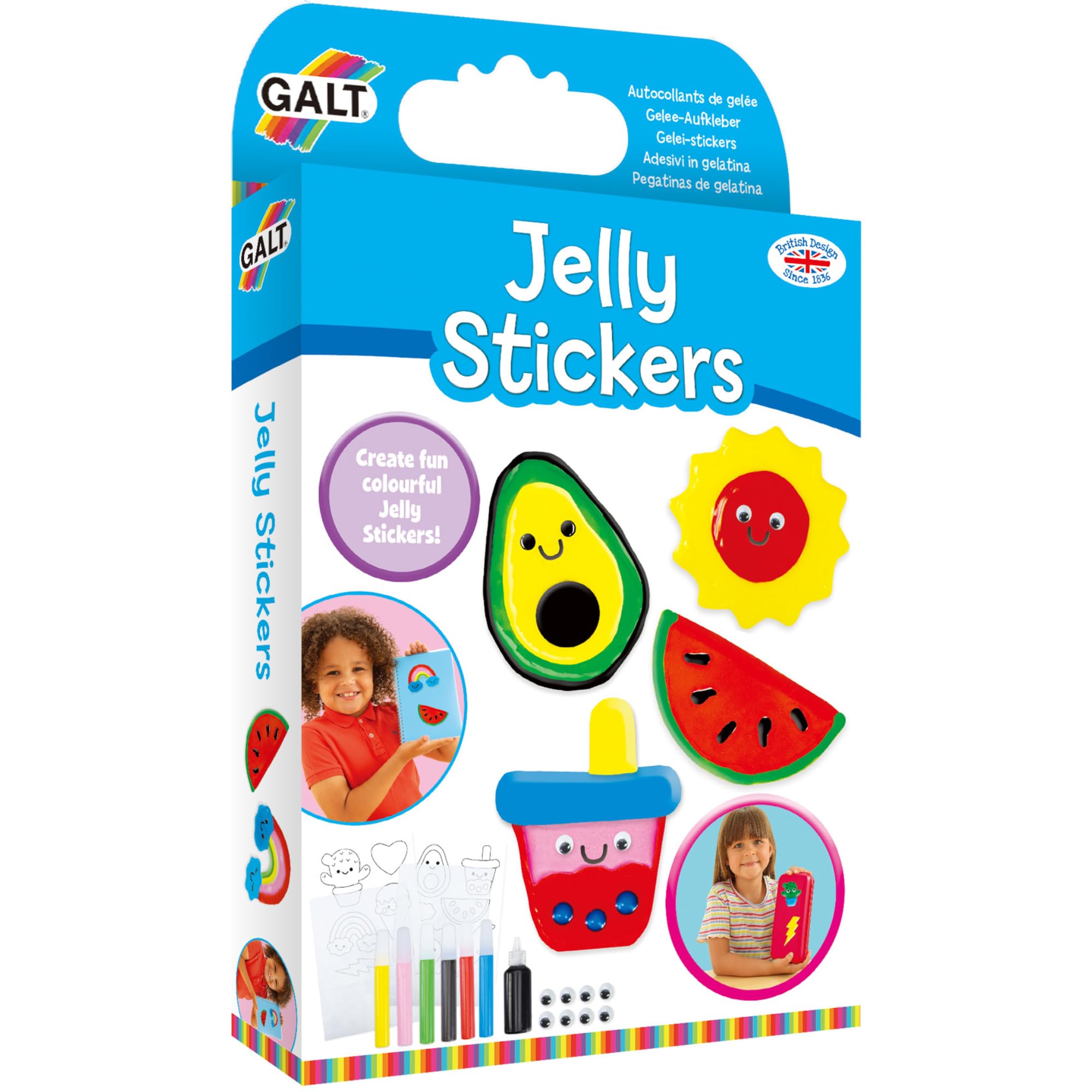 Galt Jelly Stickers Craft Kit - Create Your Own Vibrant Stickers | Ages 5+ 1