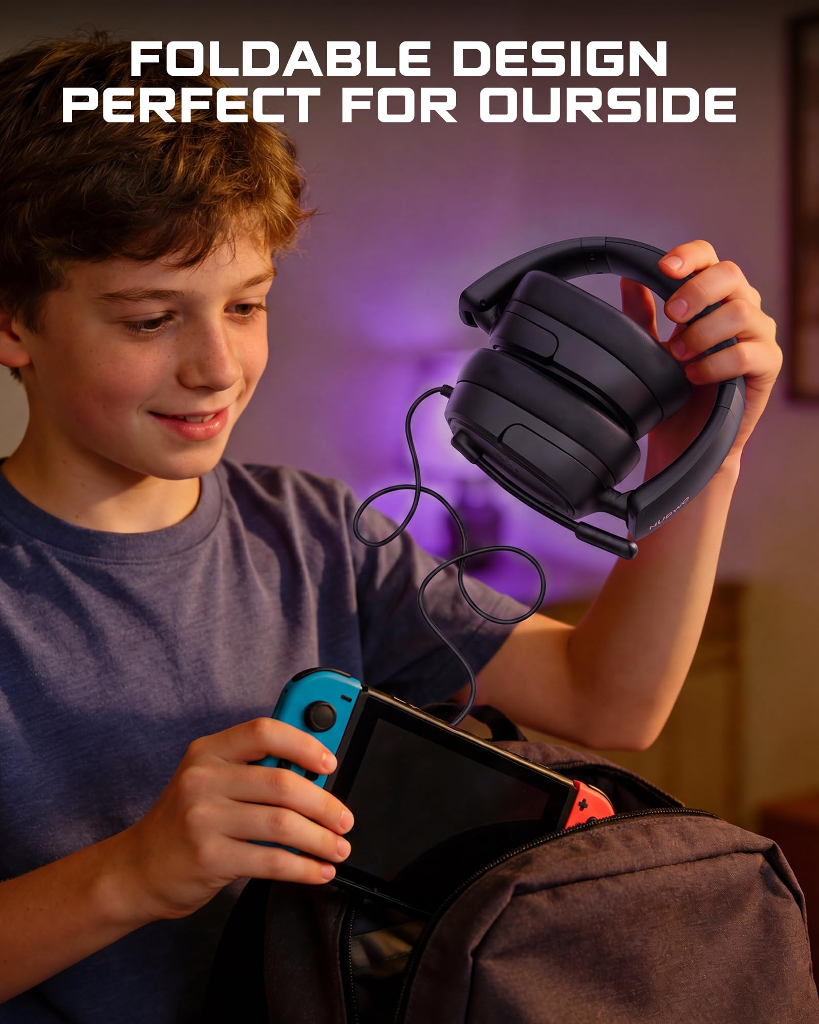 NUBWO HG04L Gaming Headset - Hi-Fi Stereo Sound, Clear Mic, Ergonomic Controls | Black 8