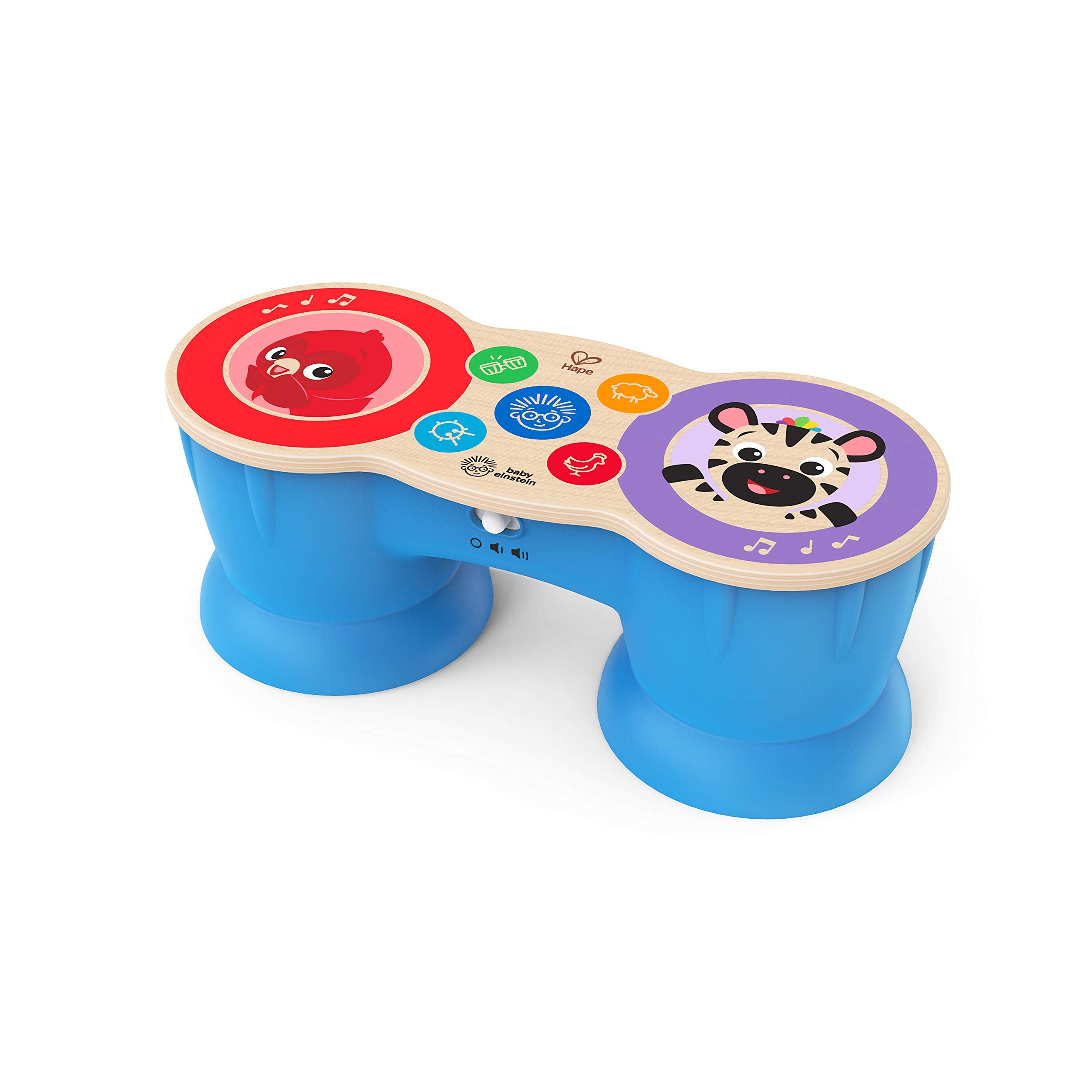 Baby Einstein Upbeat Tunes Magic Touch Drum - Wooden Musical Toy for Toddlers 6-36 Months