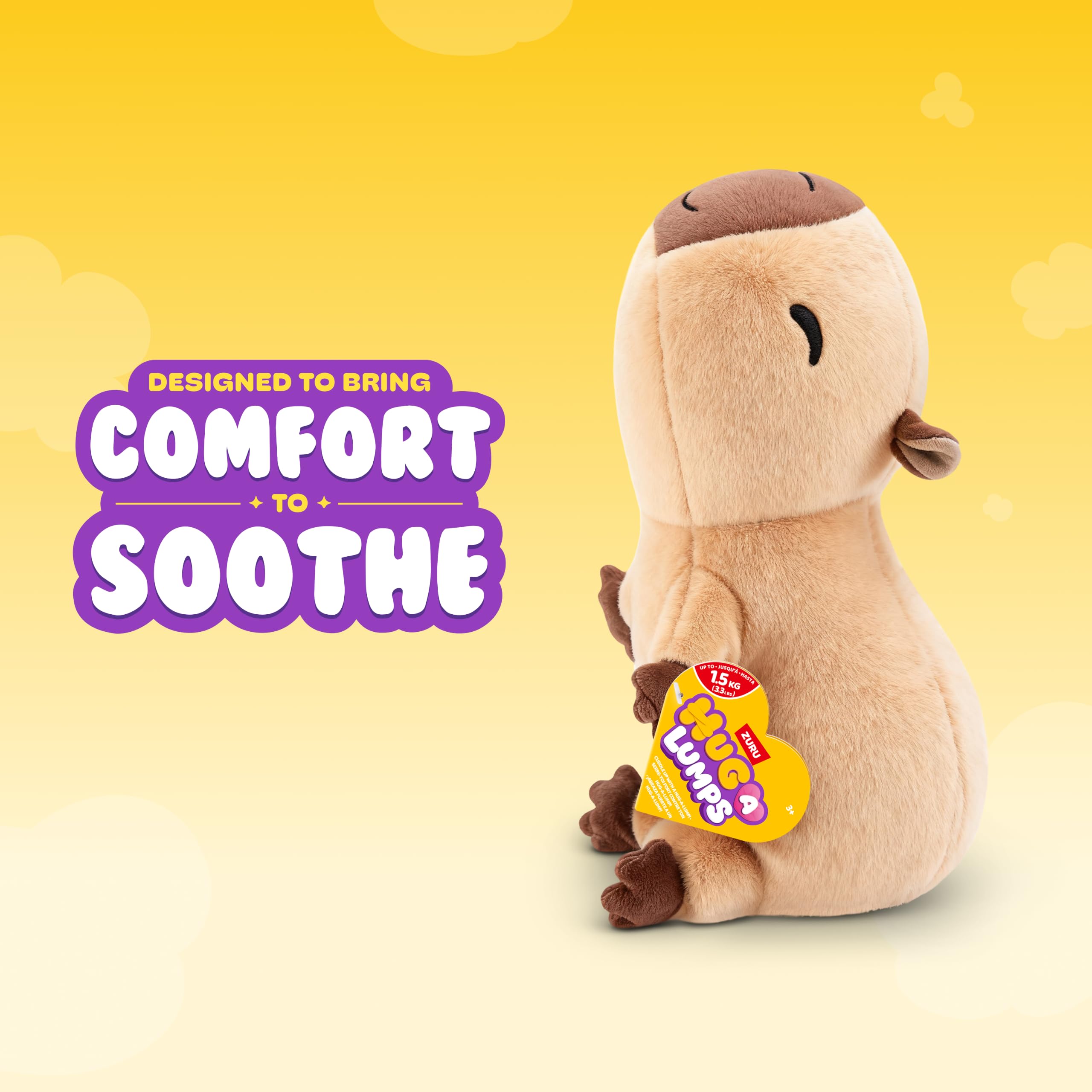 Hug-A-Lumps Capybara Connie Soft Doll - Weighted Plush for Calm & Comfort | Medium Size 3