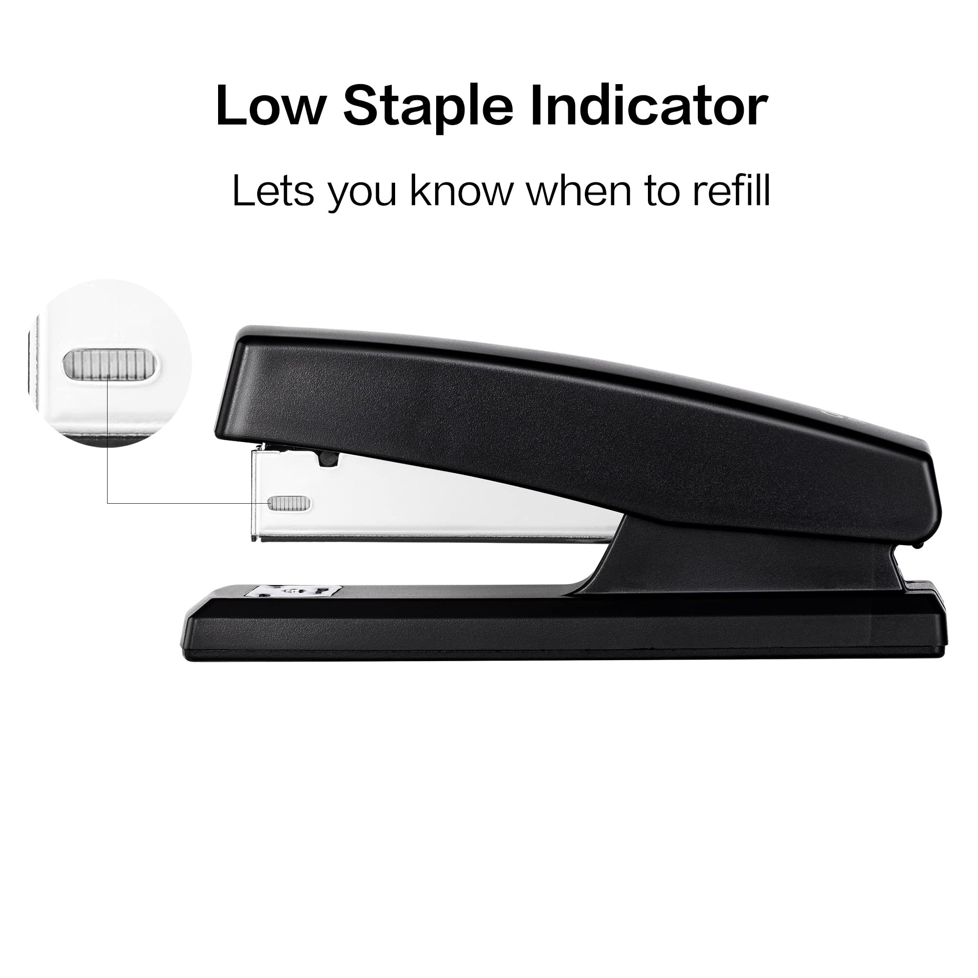 deli Desktop Stapler - 25 Sheet Capacity, Black, Includes 640 Staples | Model 138226 4